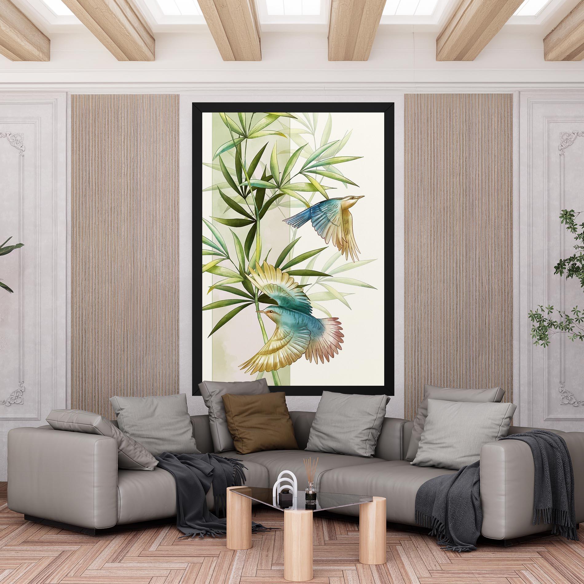 Vászonkép Asiatic Blue Birds mockup 6