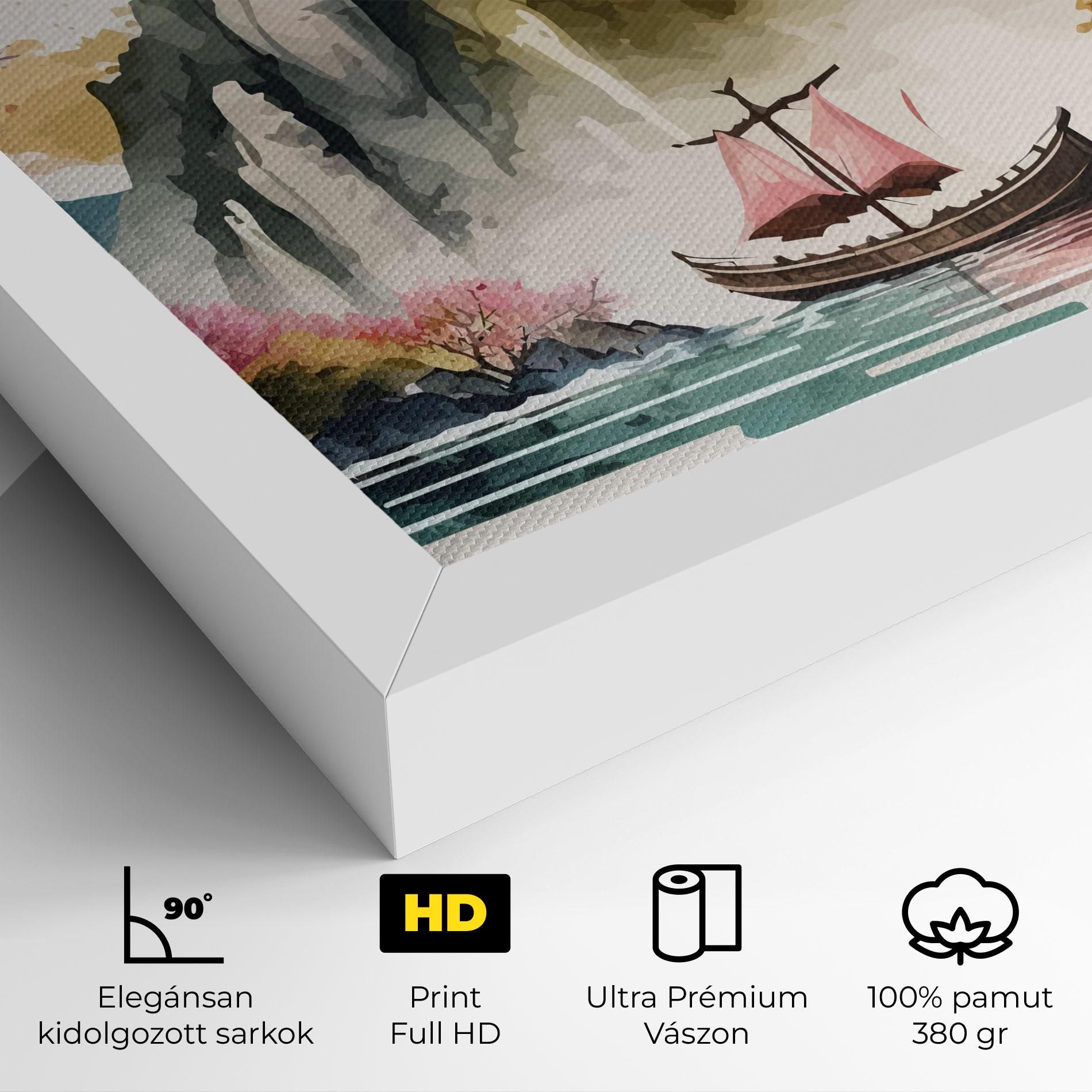 Vászonkép Asian Orange Sunset mockup 4