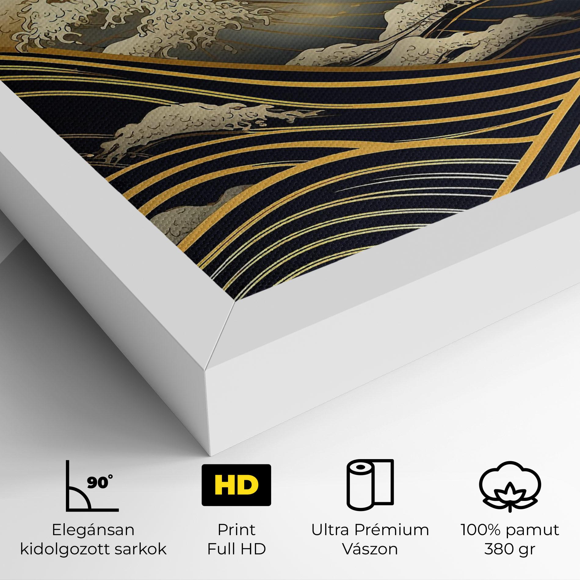 Vászonkép Gold Waves Landscape mockup 4