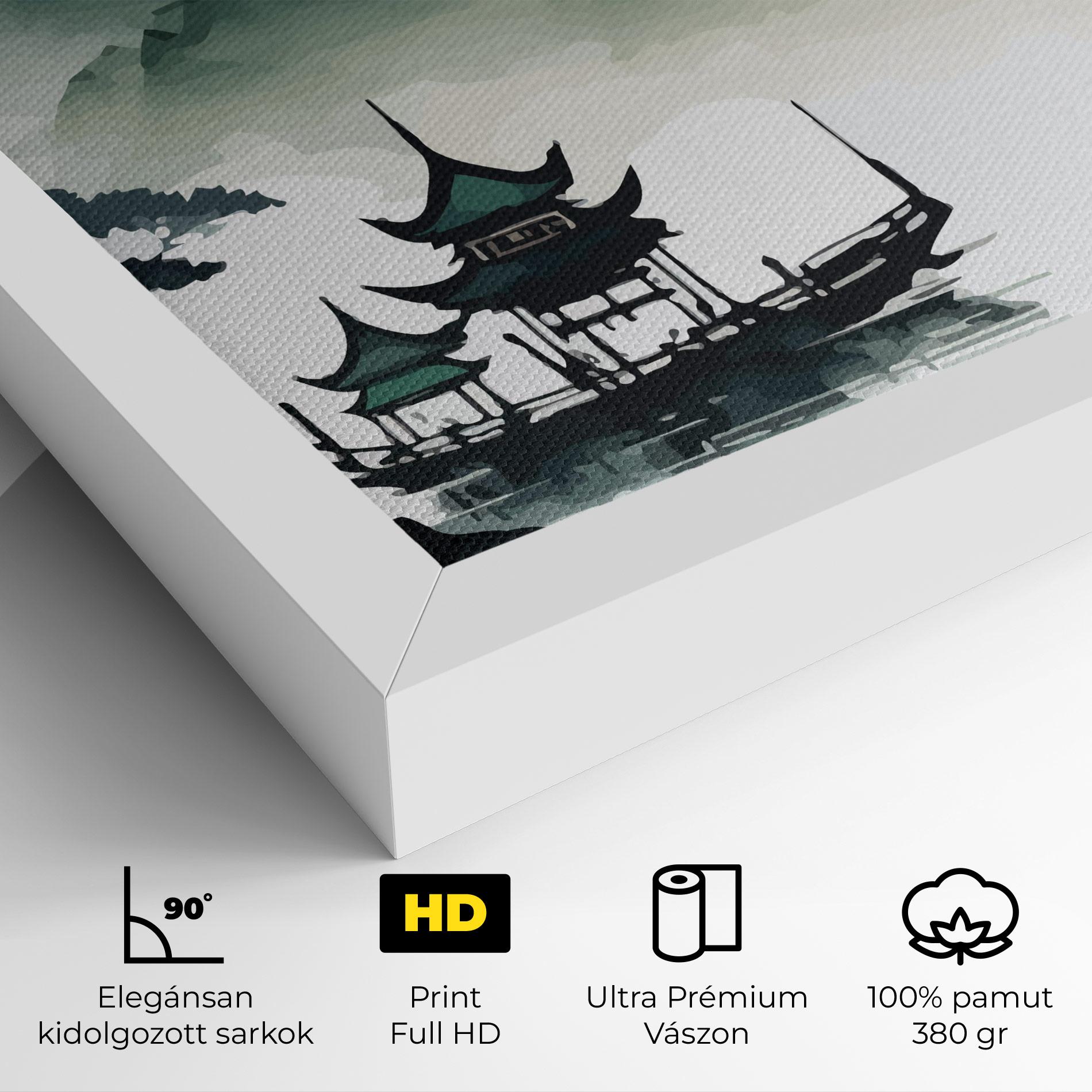 Vászonkép Green Mountain Moon mockup 4