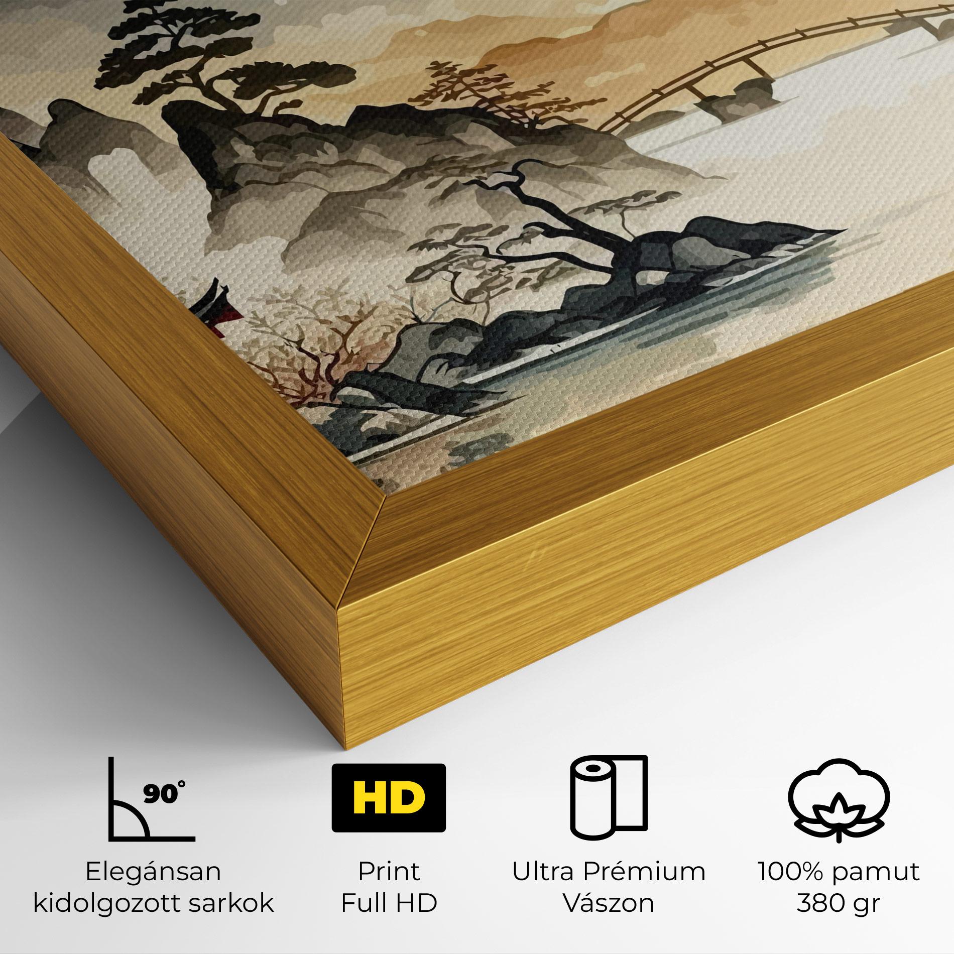 Vászonkép Asian Mountain View mockup 4
