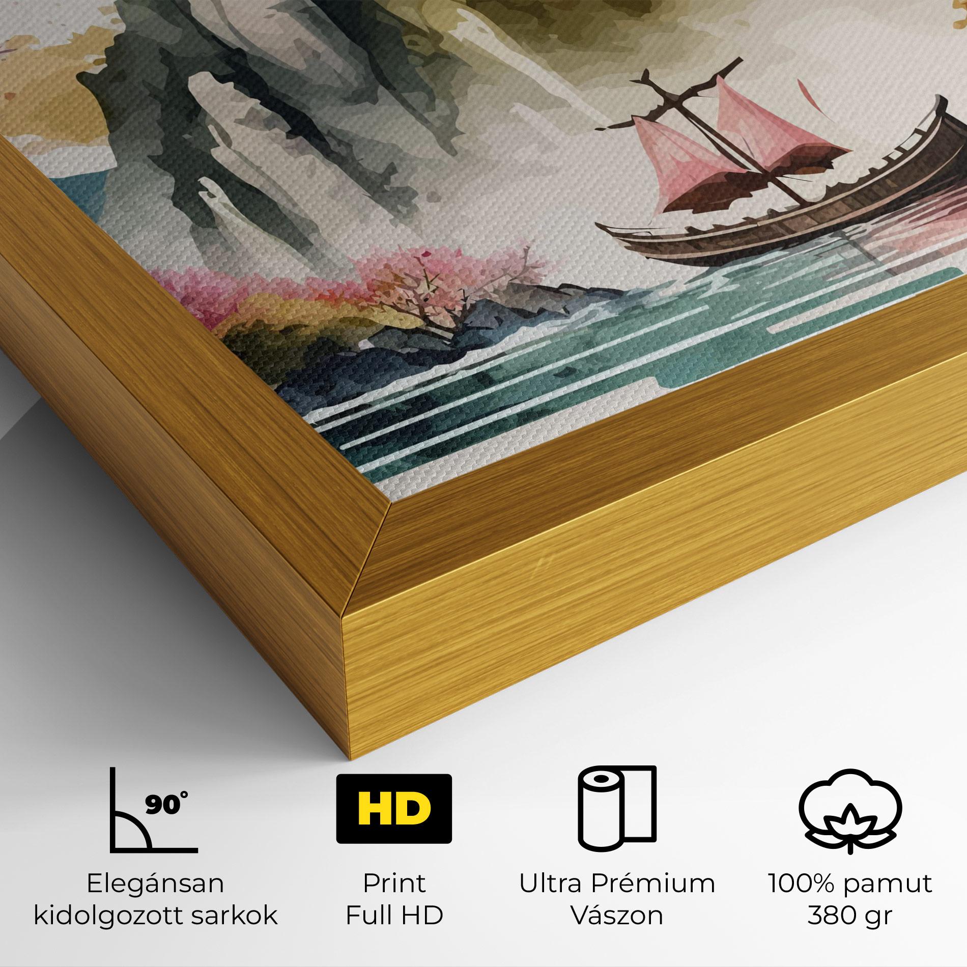 Vászonkép Asian Orange Sunset mockup 4