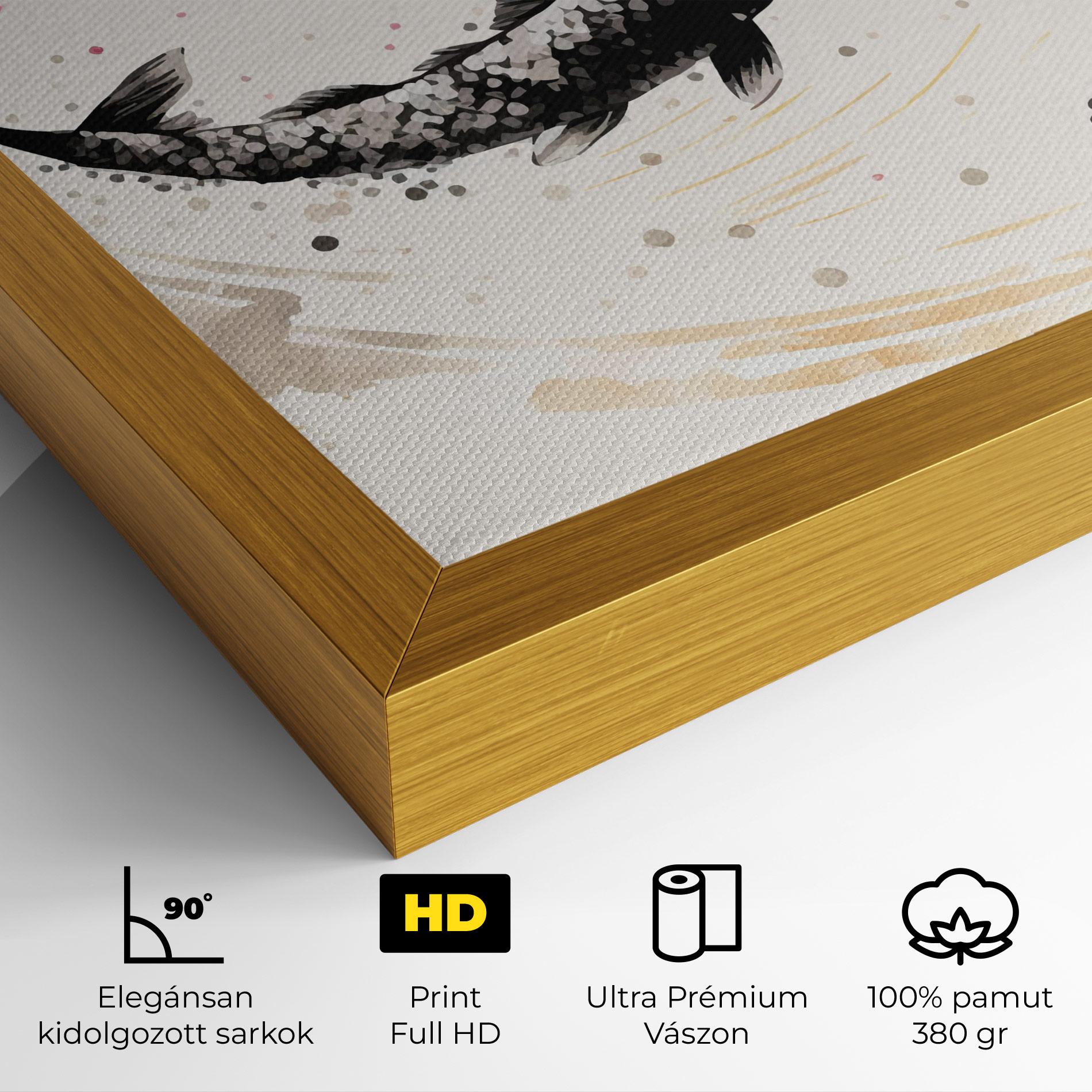 Vászonkép Asiatic Flower Fish mockup 4