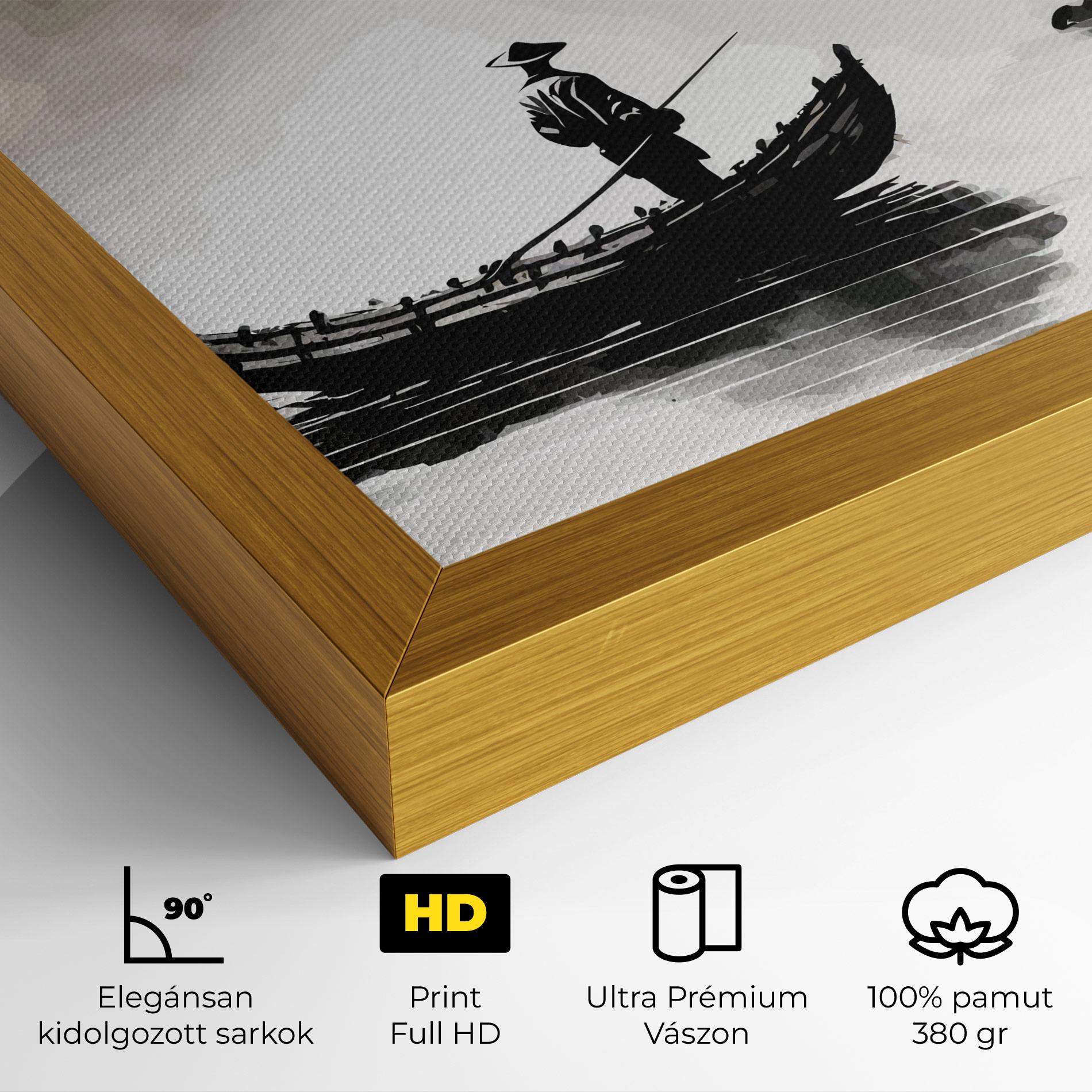 Vászonkép Black Ink Boat mockup 4