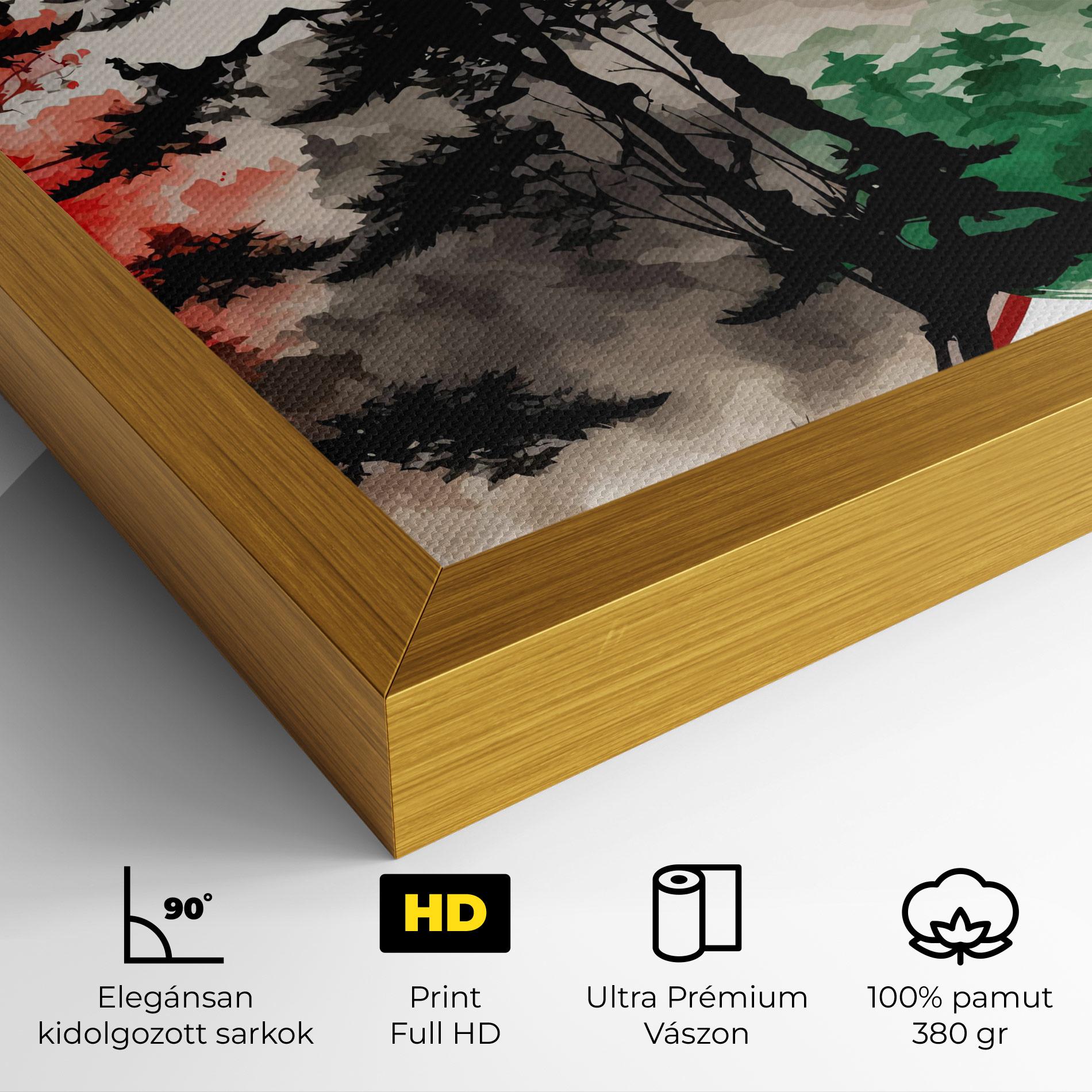 Vászonkép Green Red Tree Art mockup 4