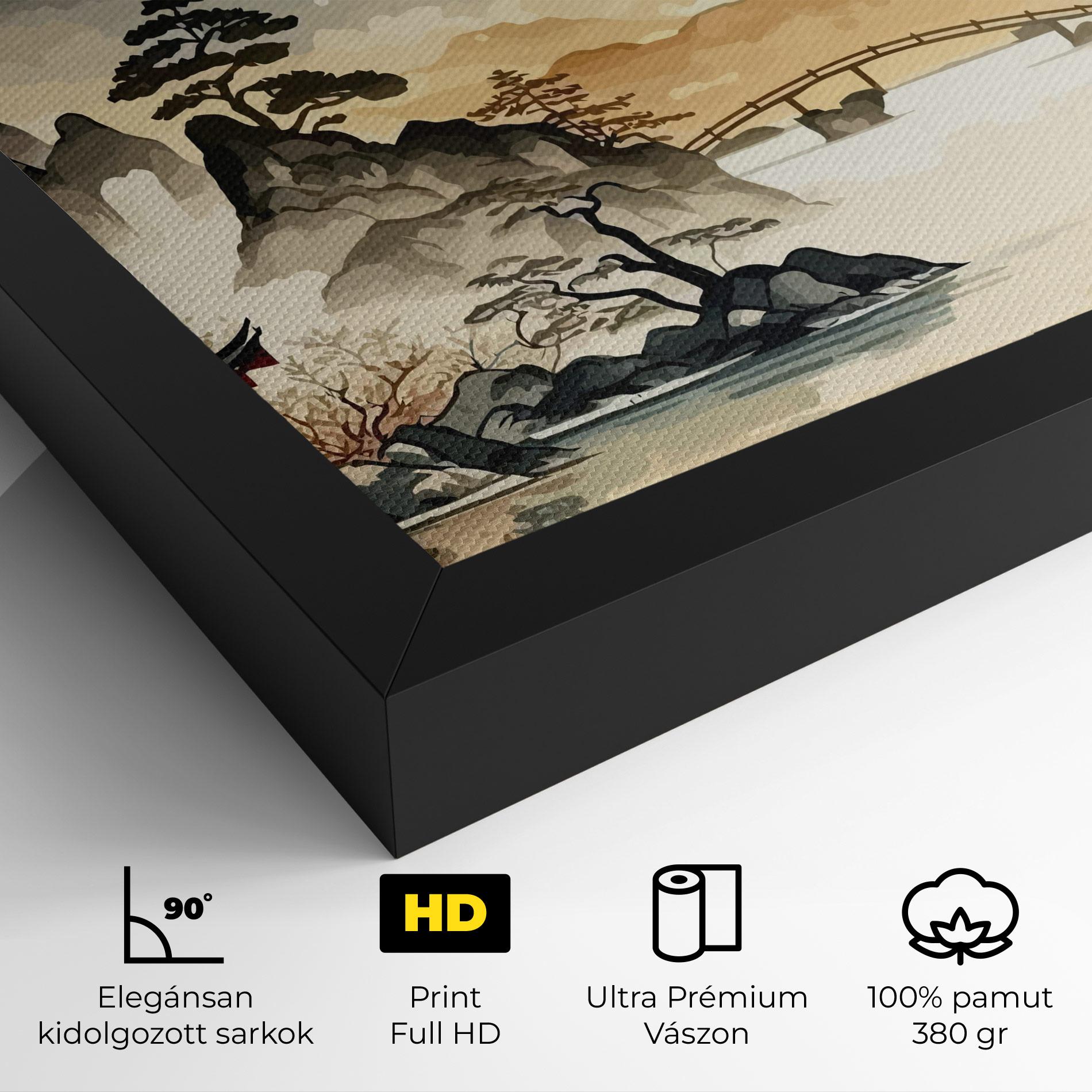 Vászonkép Asian Mountain View mockup 4