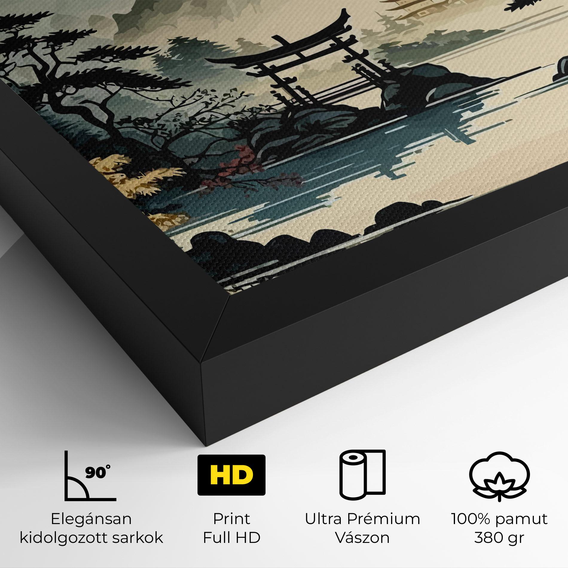 Vászonkép Cream Chinese Mountain mockup 4