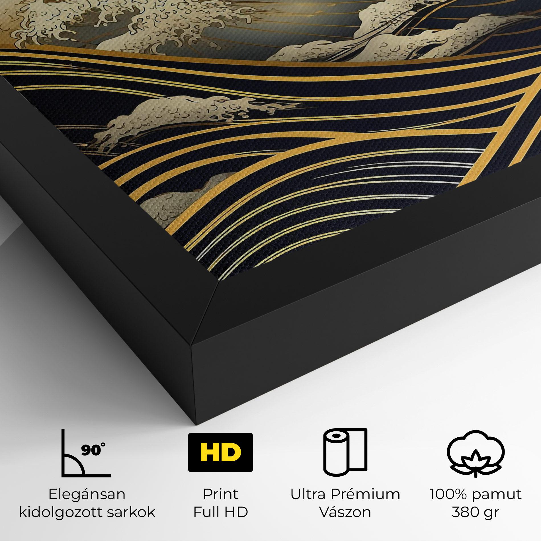 Vászonkép Gold Waves Landscape mockup 4