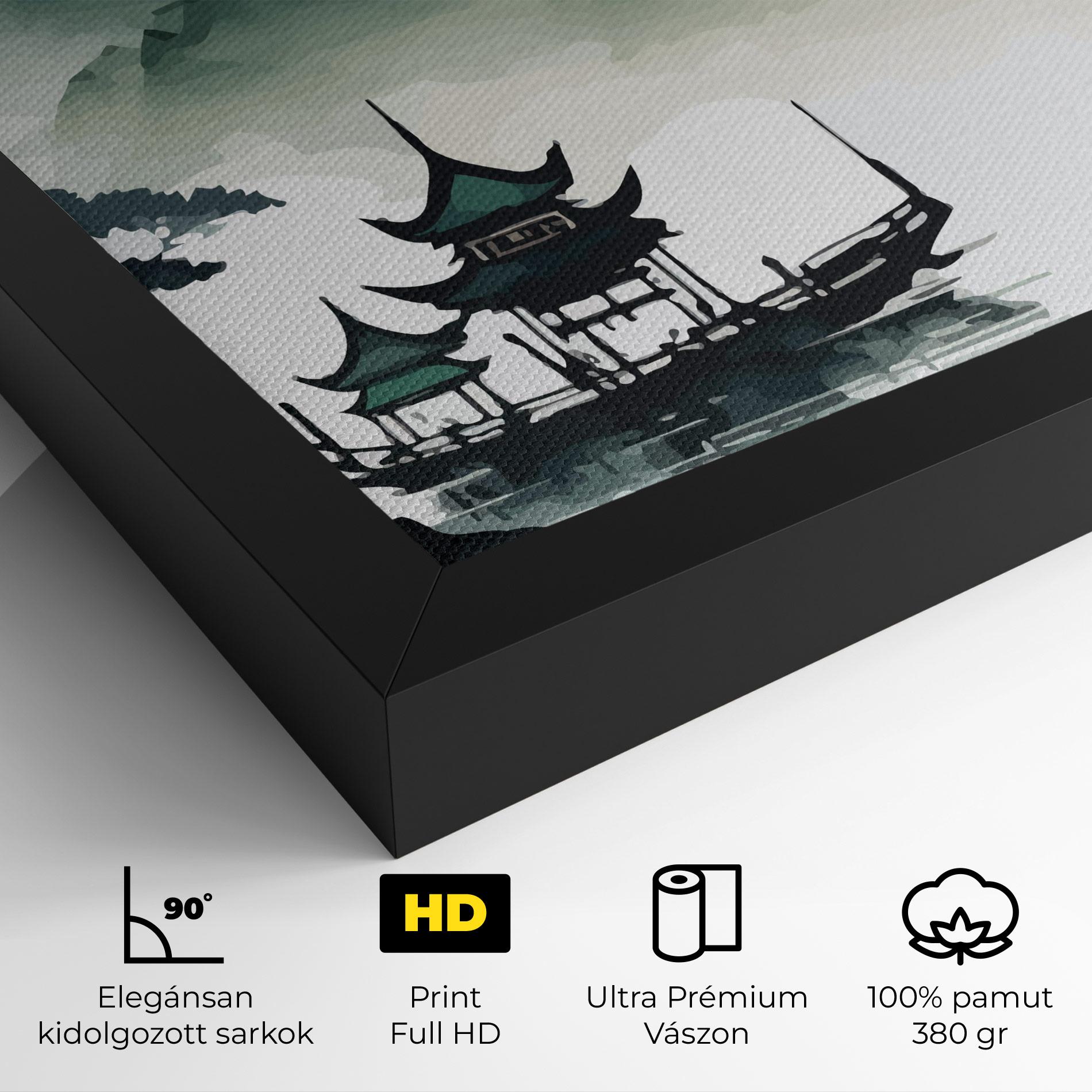 Vászonkép Green Mountain Moon mockup 4