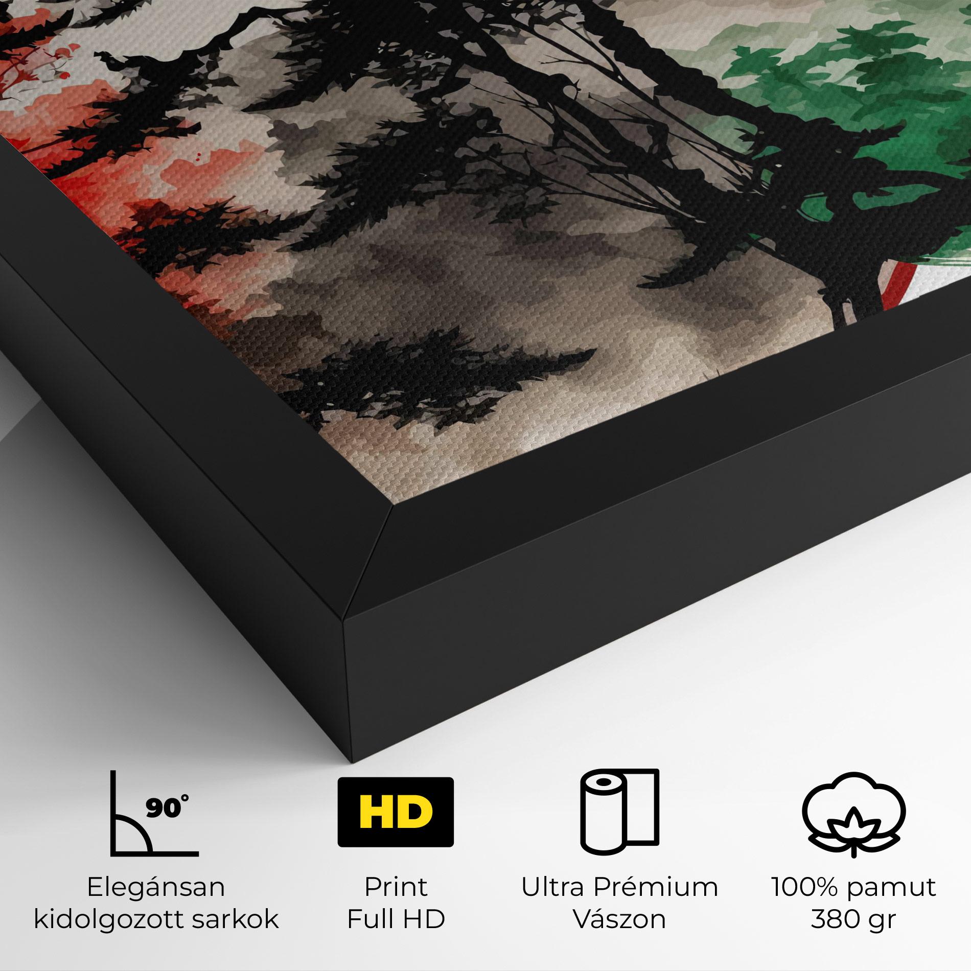 Vászonkép Green Red Tree Art mockup 4