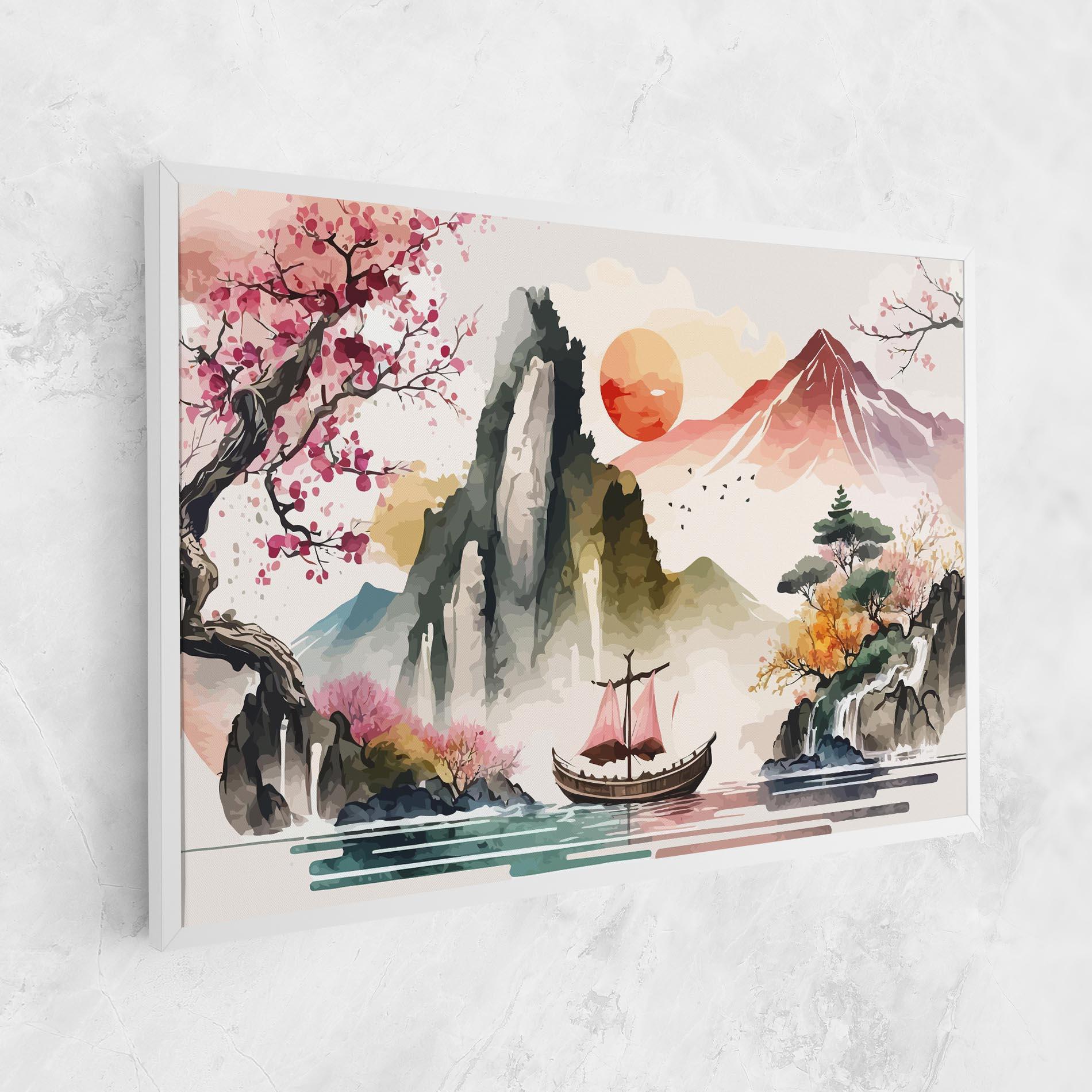 Vászonkép Asian Orange Sunset mockup 1