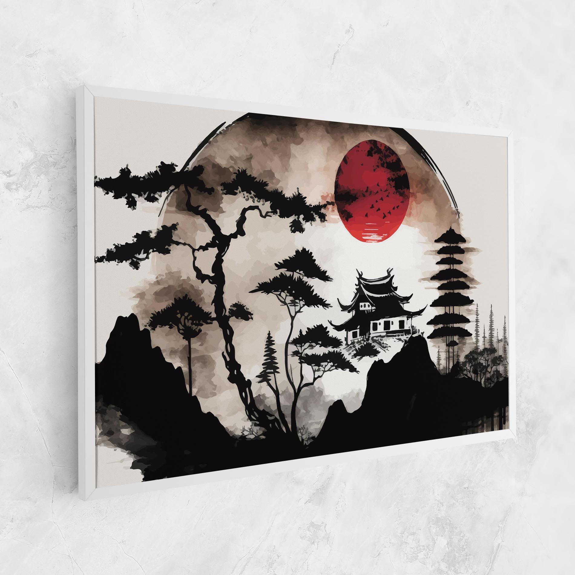 Vászonkép Asian Red Moon mockup 1