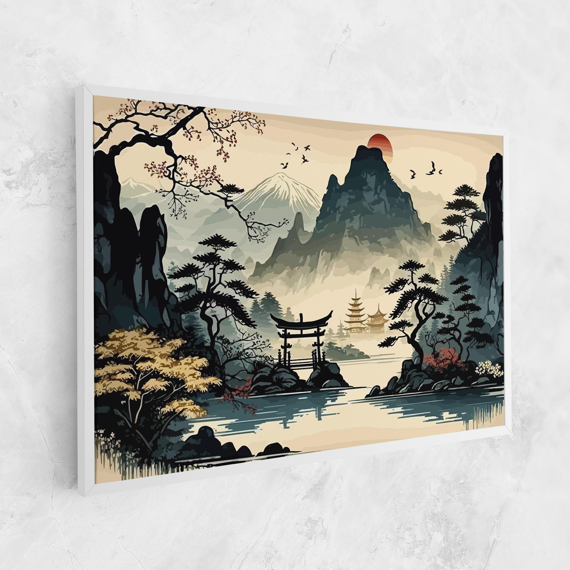 Vászonkép Cream Chinese Mountain mockup 1