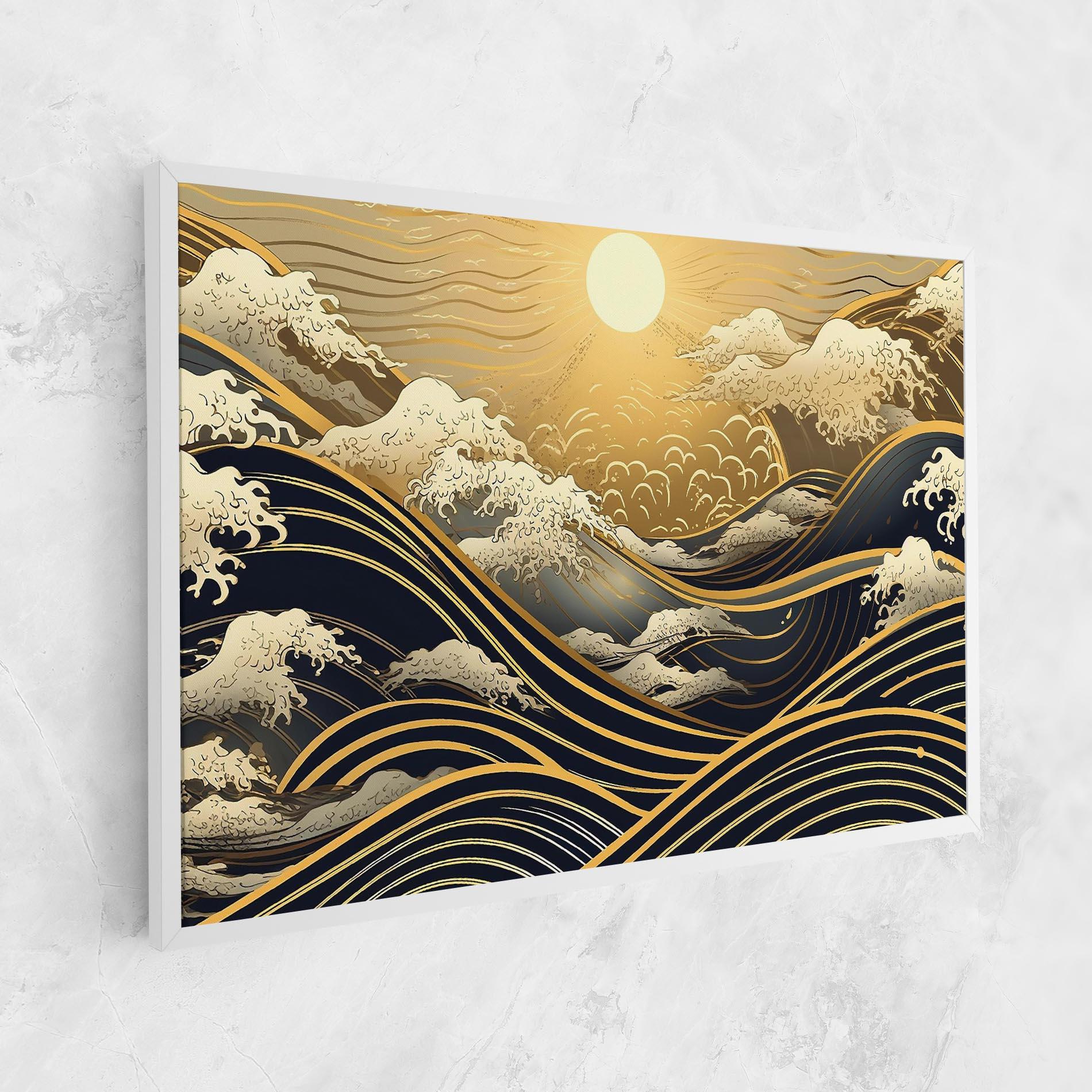 Vászonkép Gold Waves Landscape mockup 1