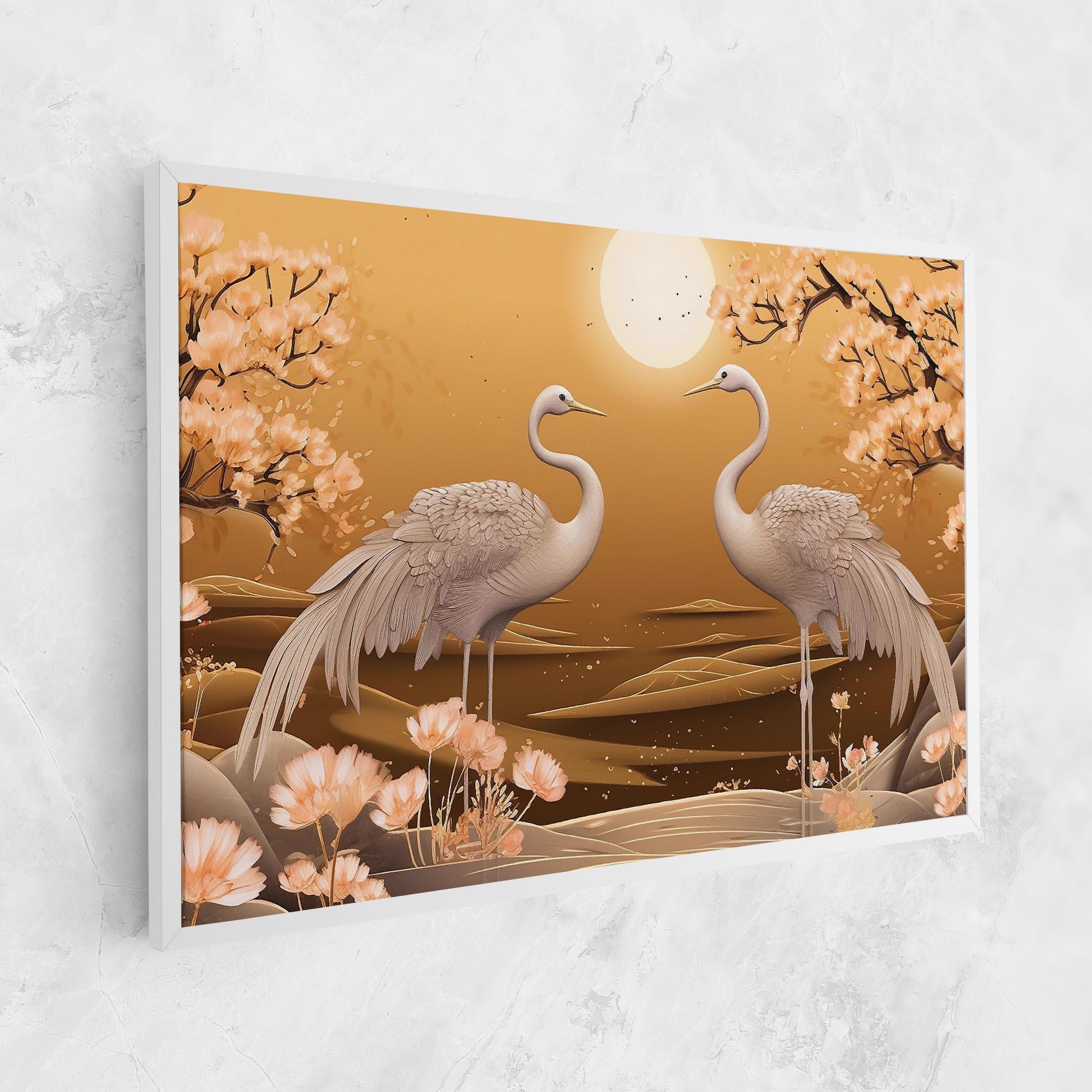 Vászonkép White Chinese Birds mockup 1