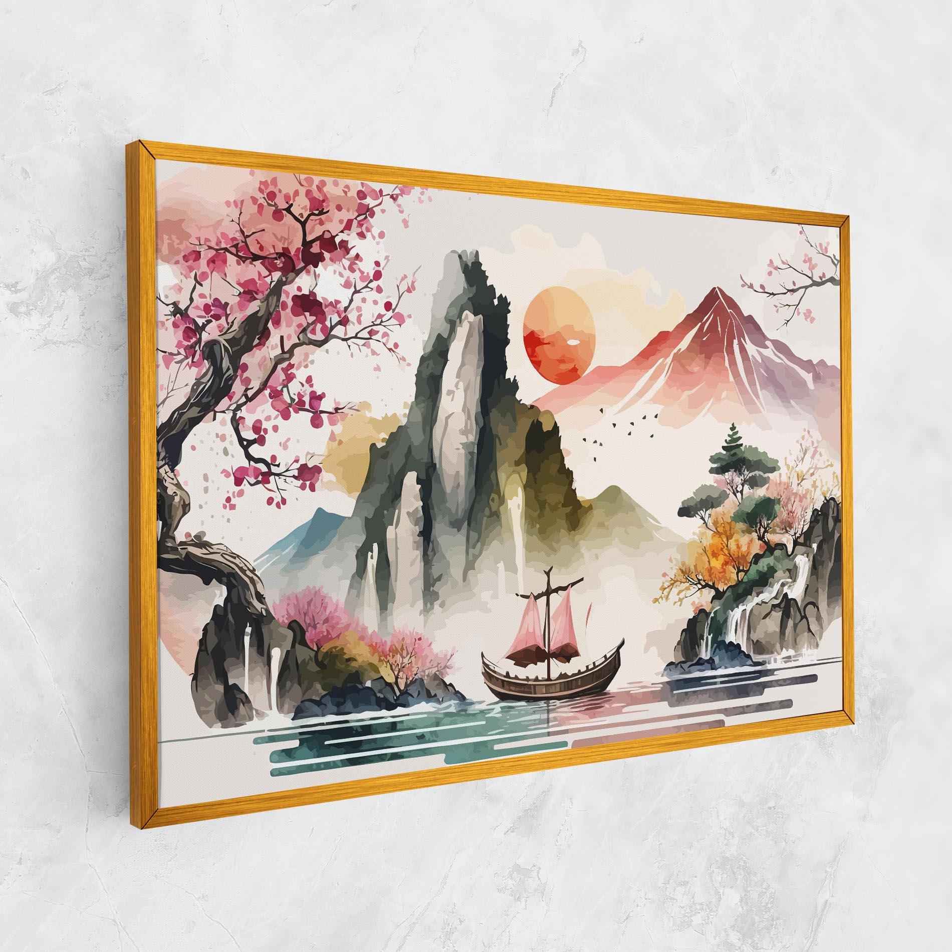 Vászonkép Asian Orange Sunset mockup 1