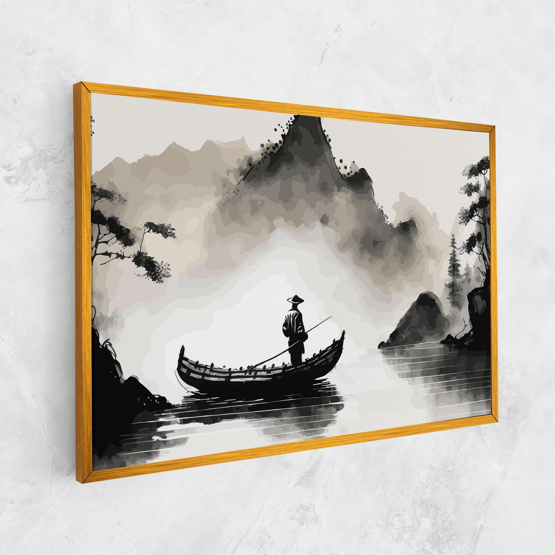 Vászonkép Black Ink Boat mockup 1
