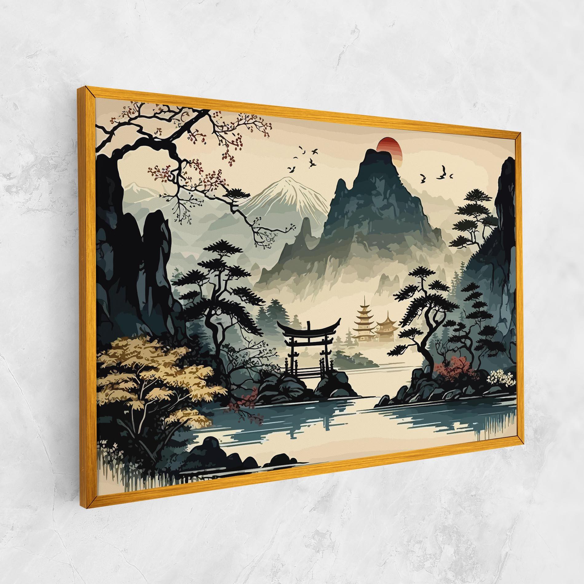 Vászonkép Cream Chinese Mountain mockup 1