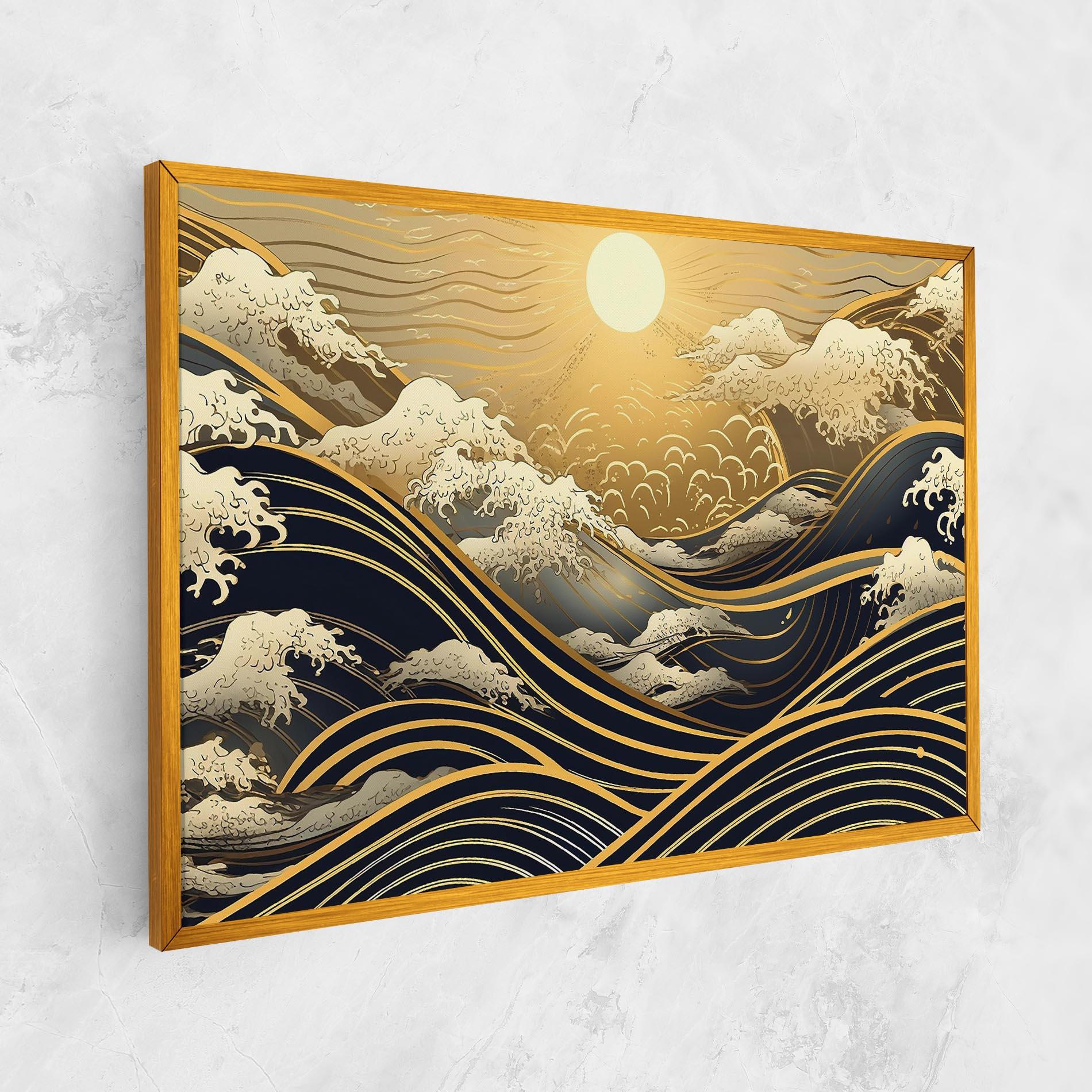 Vászonkép Gold Waves Landscape mockup 1