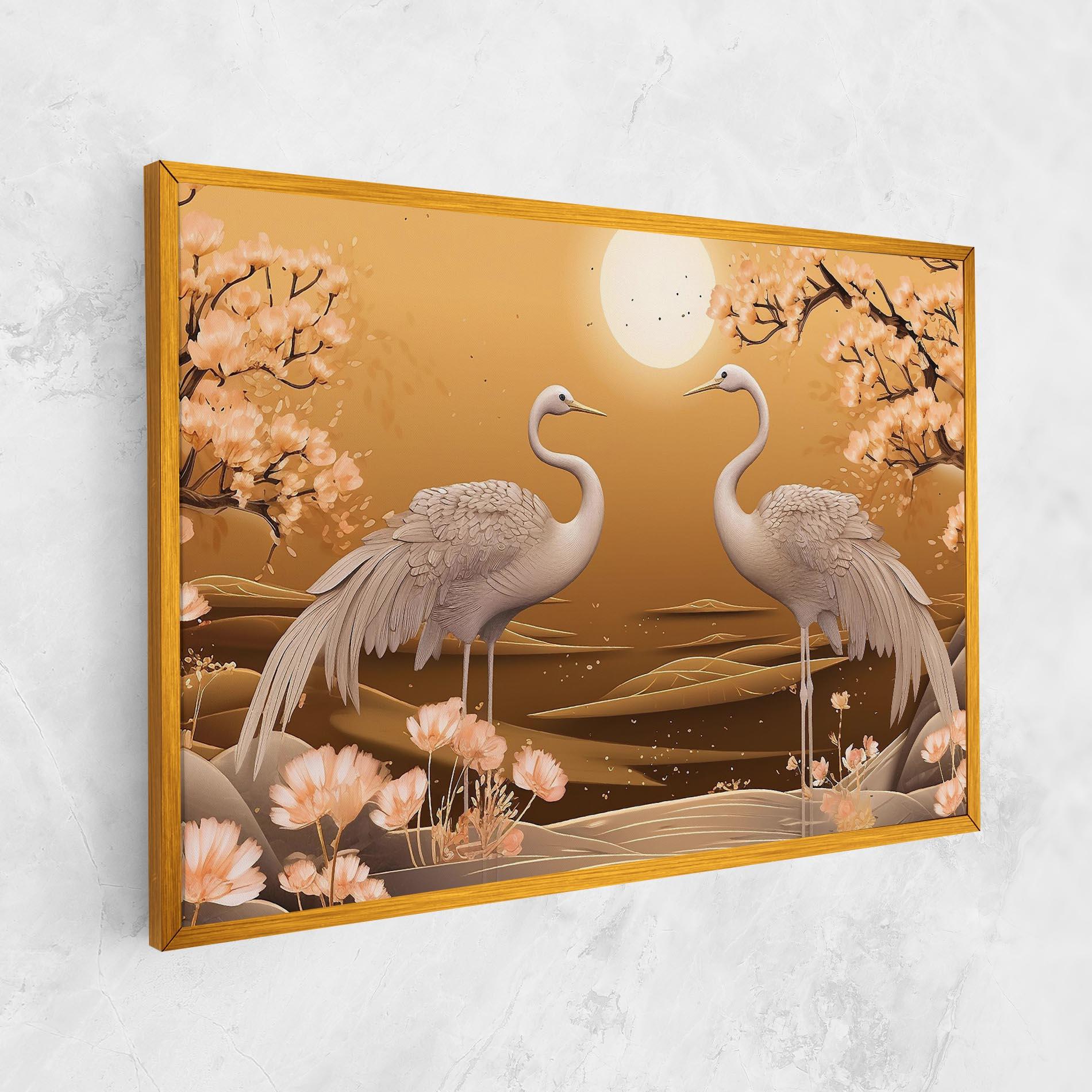Vászonkép White Chinese Birds mockup 1