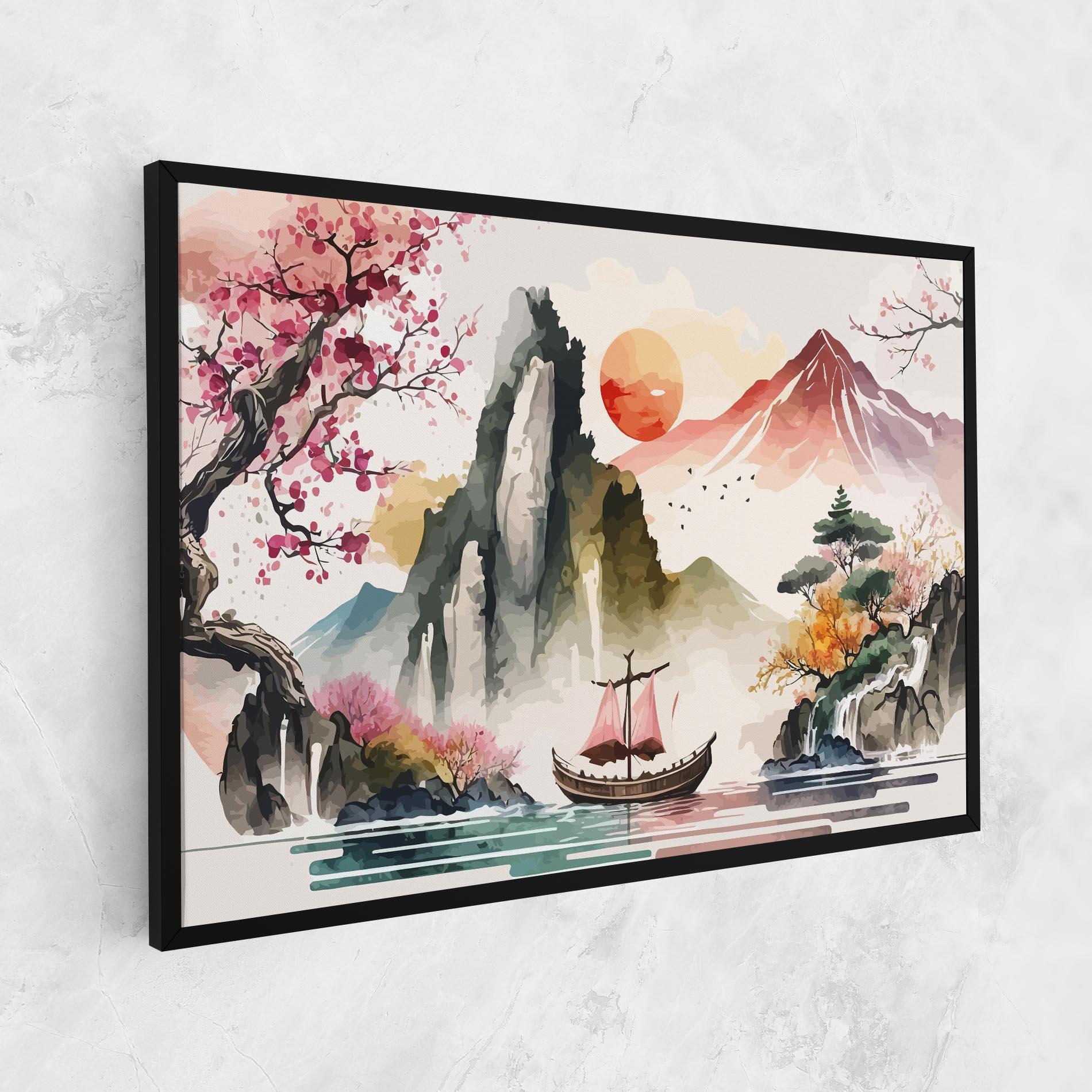 Vászonkép Asian Orange Sunset mockup 1