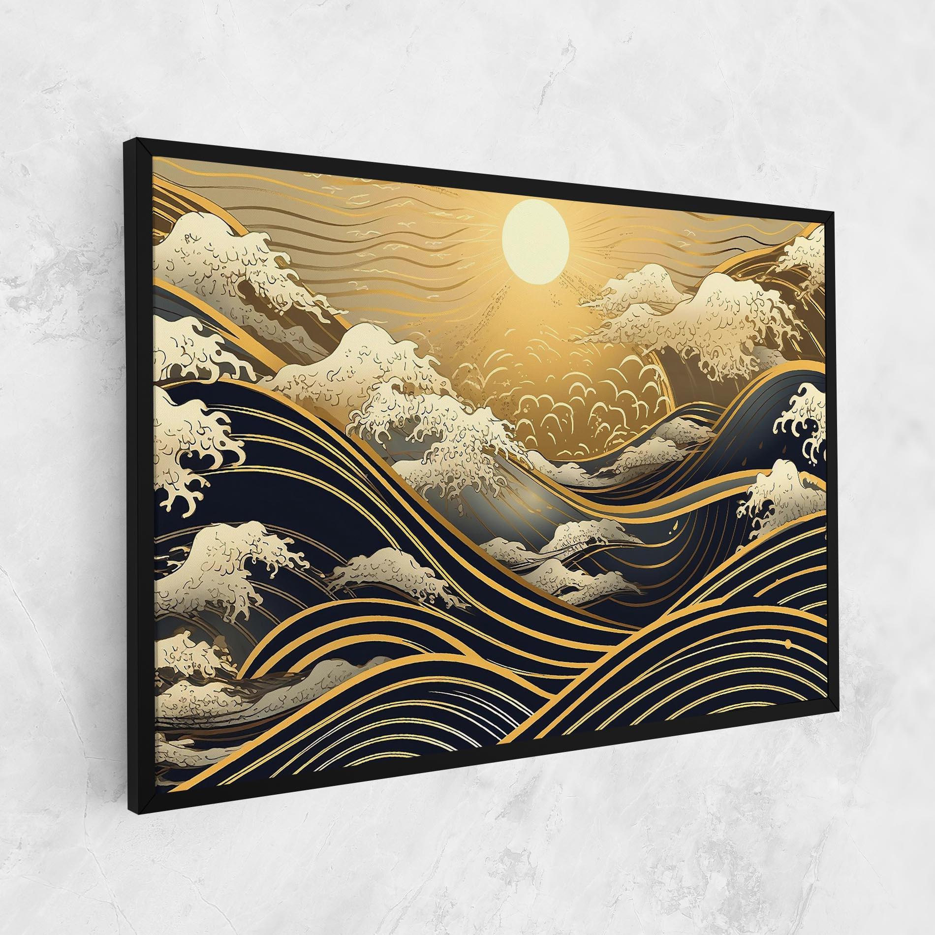 Vászonkép Gold Waves Landscape mockup 1