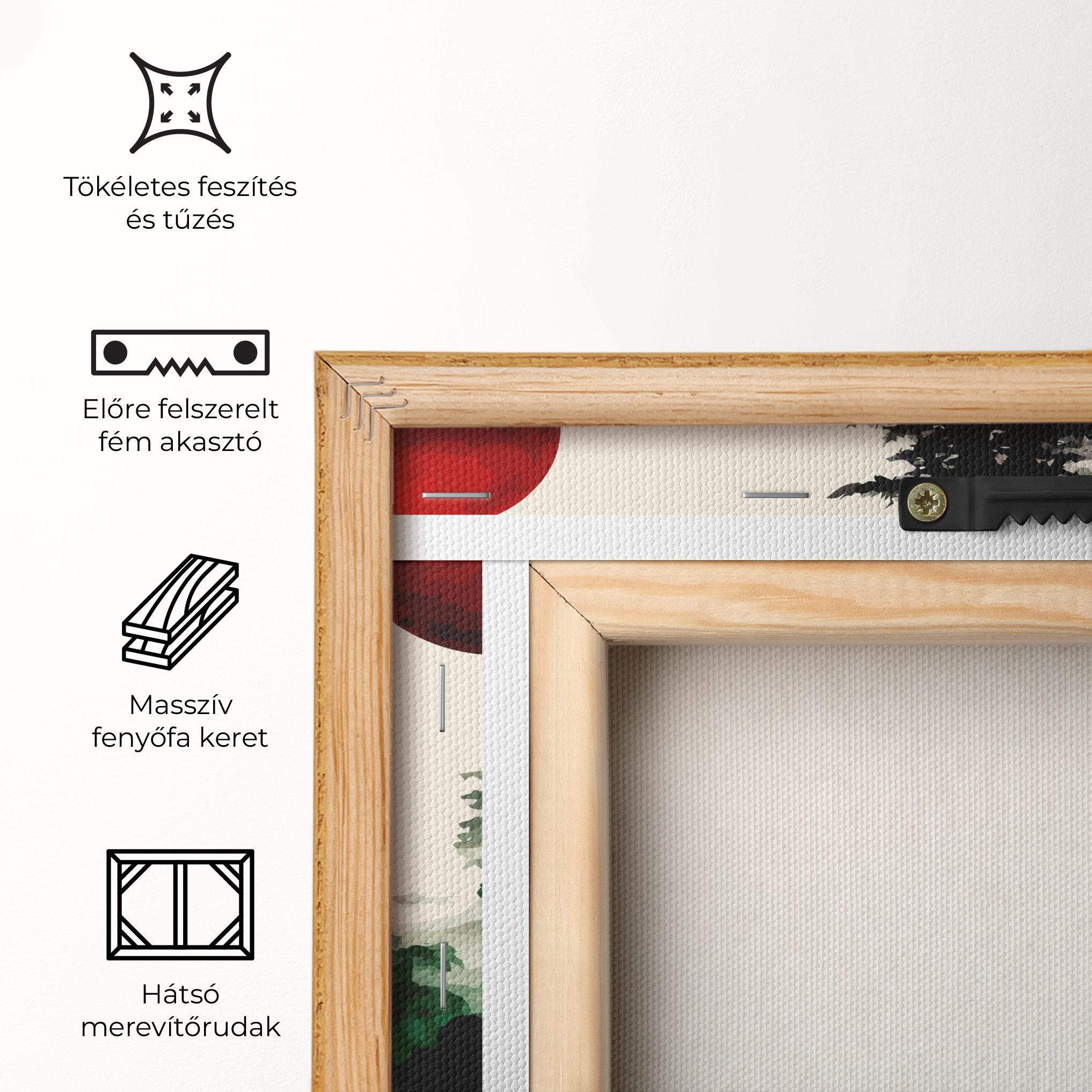 Vászonkép Green Red Tree Art mockup 5