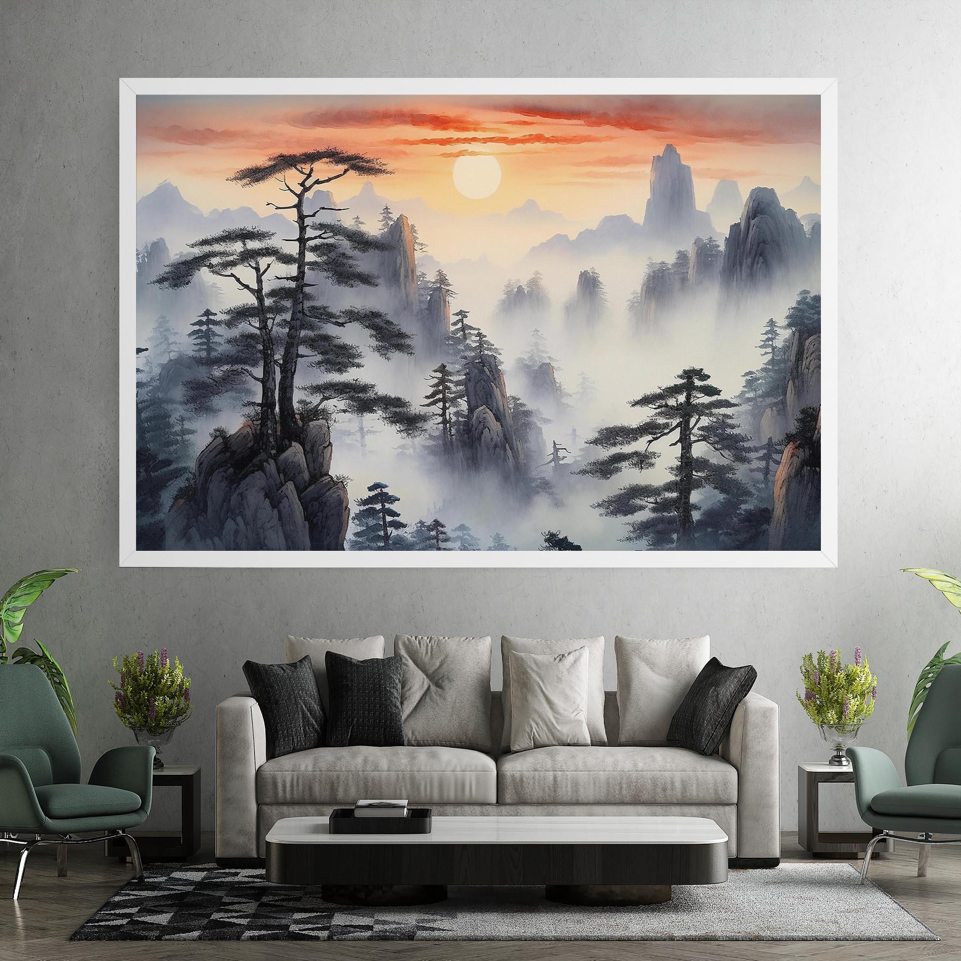 Vászonkép Fog Trees mockup 7