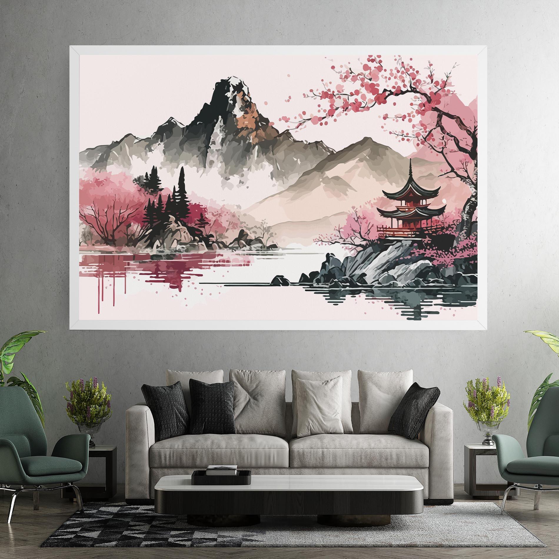 Vászonkép Pink Asian View mockup 7
