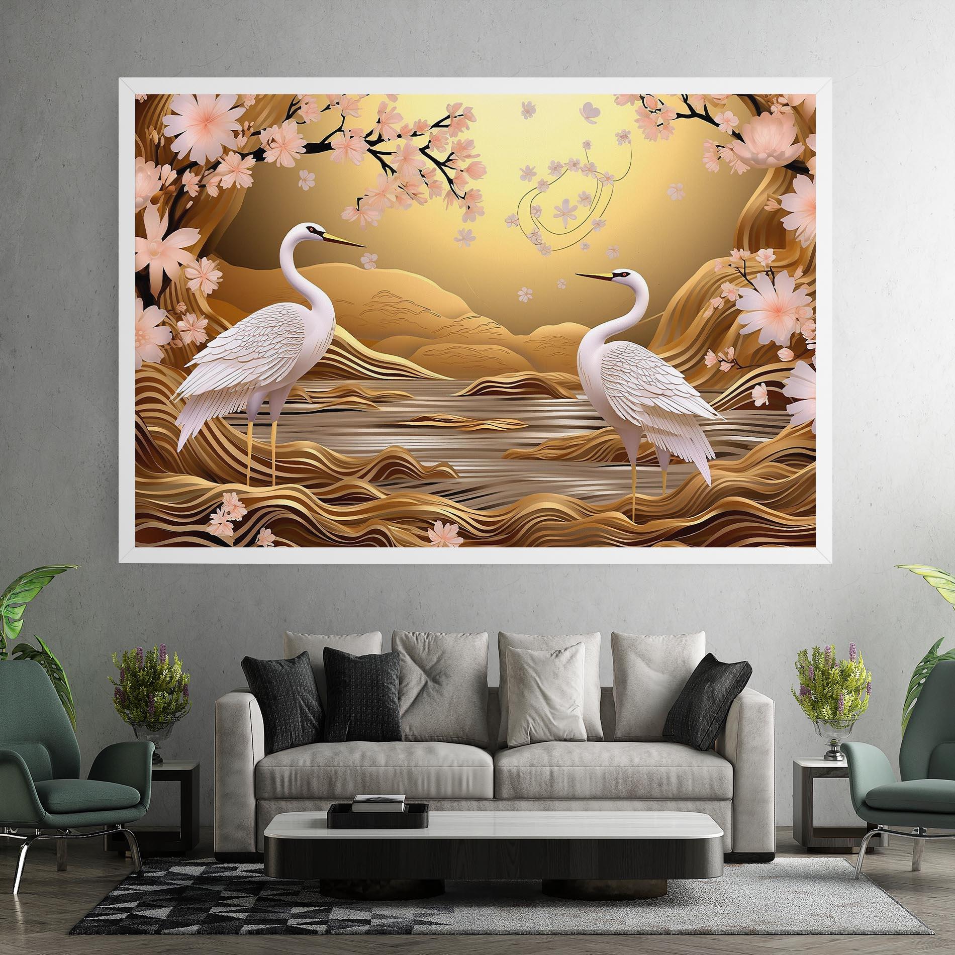 Vászonkép Pink Chinese Flowers mockup 7