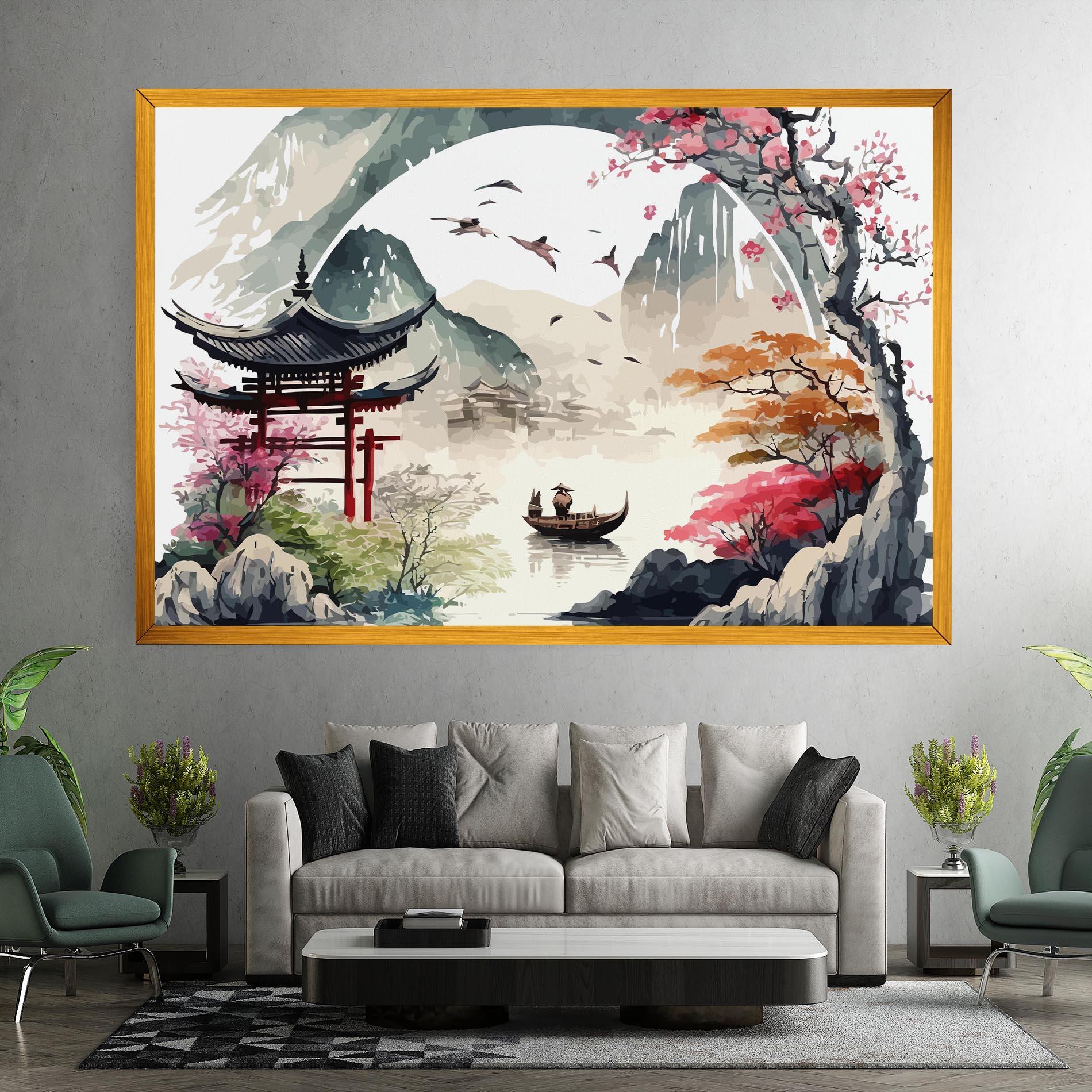 Vászonkép Beautiful Asiatic View mockup 7