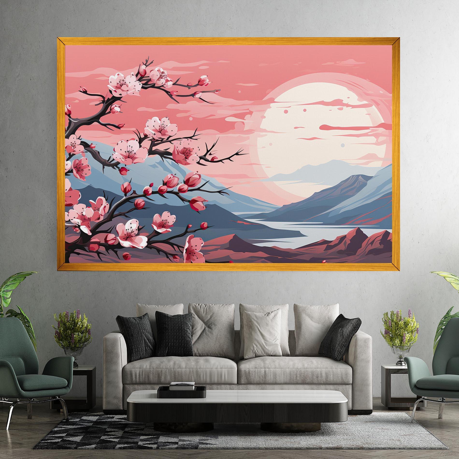 Vászonkép Chinese Cherry Blossoms mockup 7