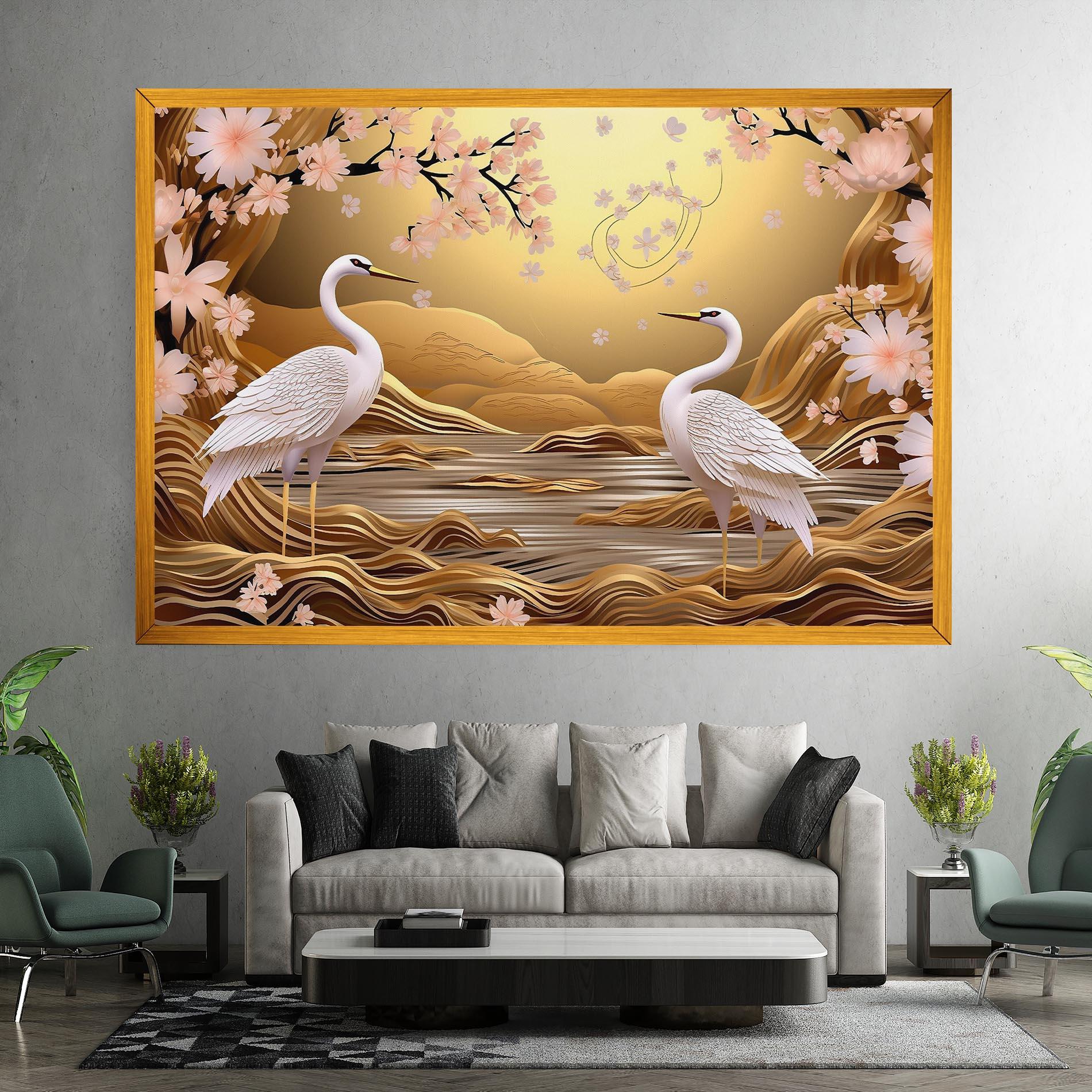 Vászonkép Pink Chinese Flowers mockup 7