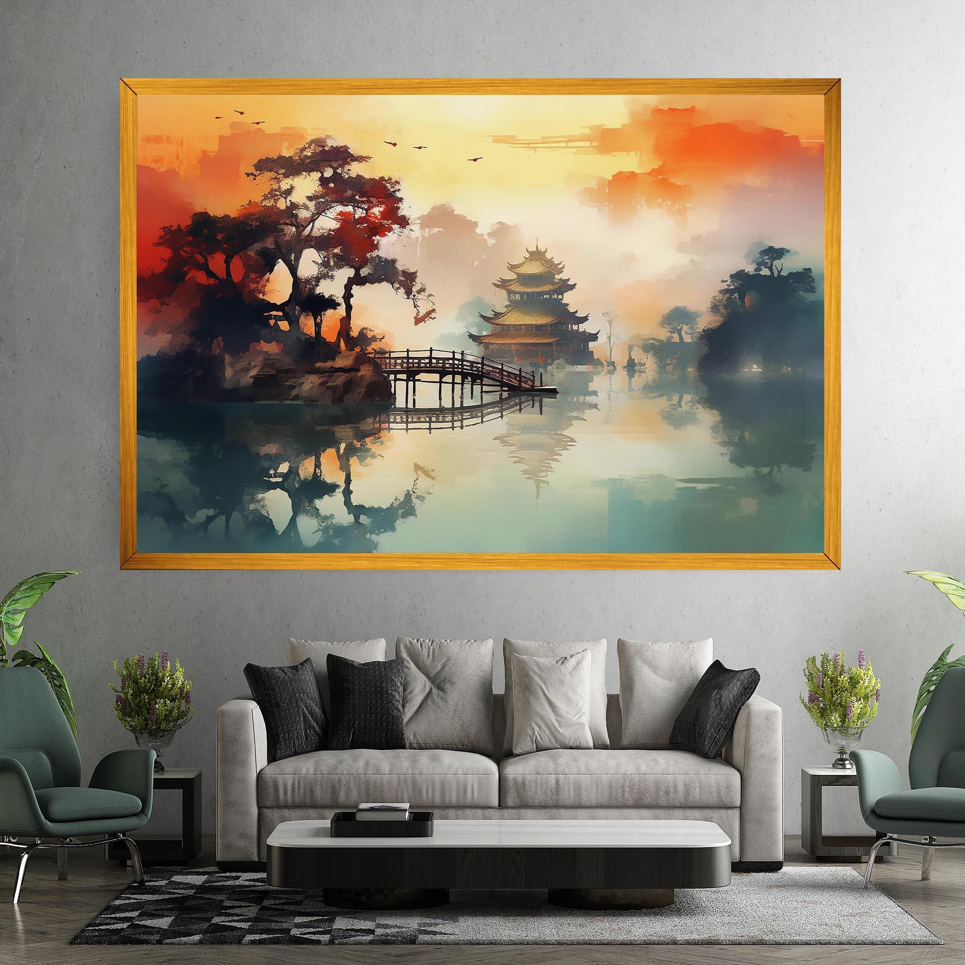 Vászonkép Sunset Fog Water mockup 7