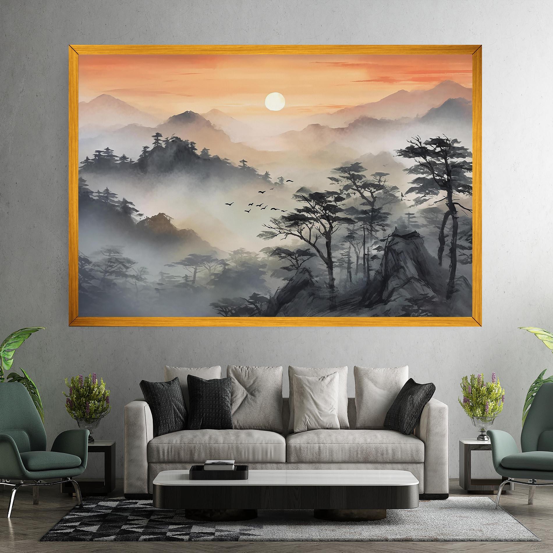 Vászonkép Sunset Fog mockup 7