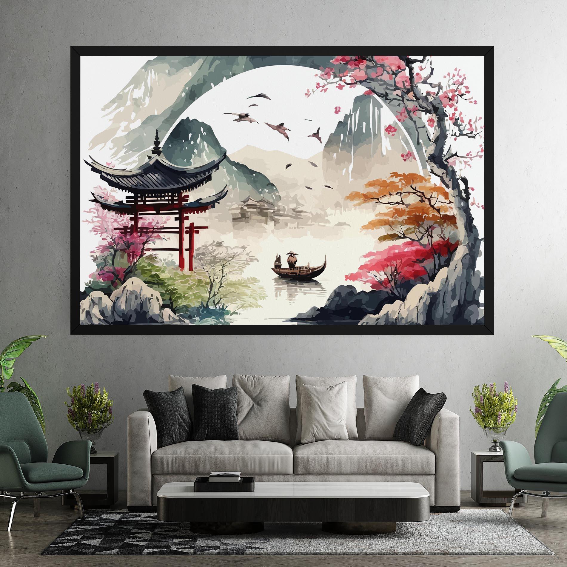 Vászonkép Beautiful Asiatic View mockup 7