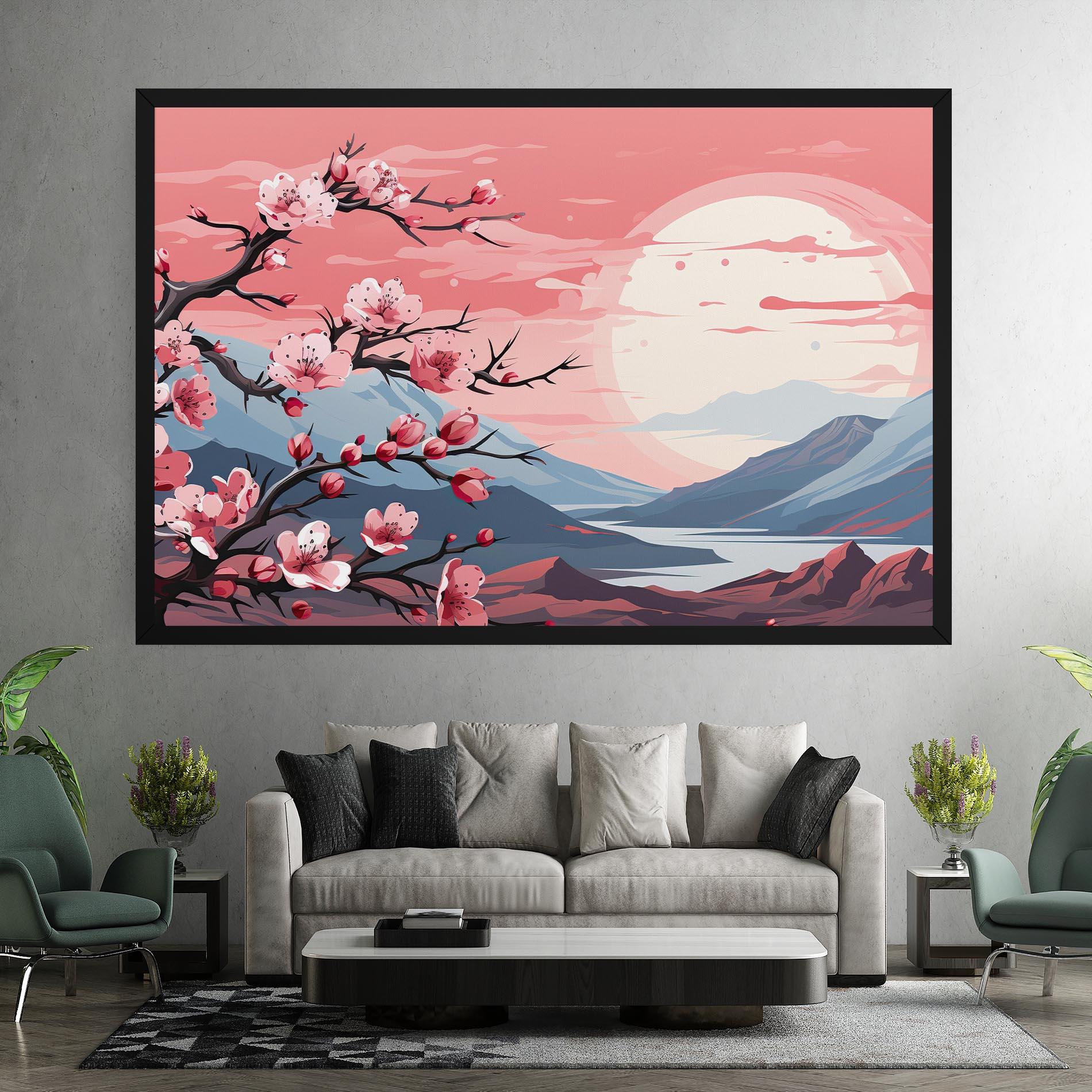 Vászonkép Chinese Cherry Blossoms mockup 7