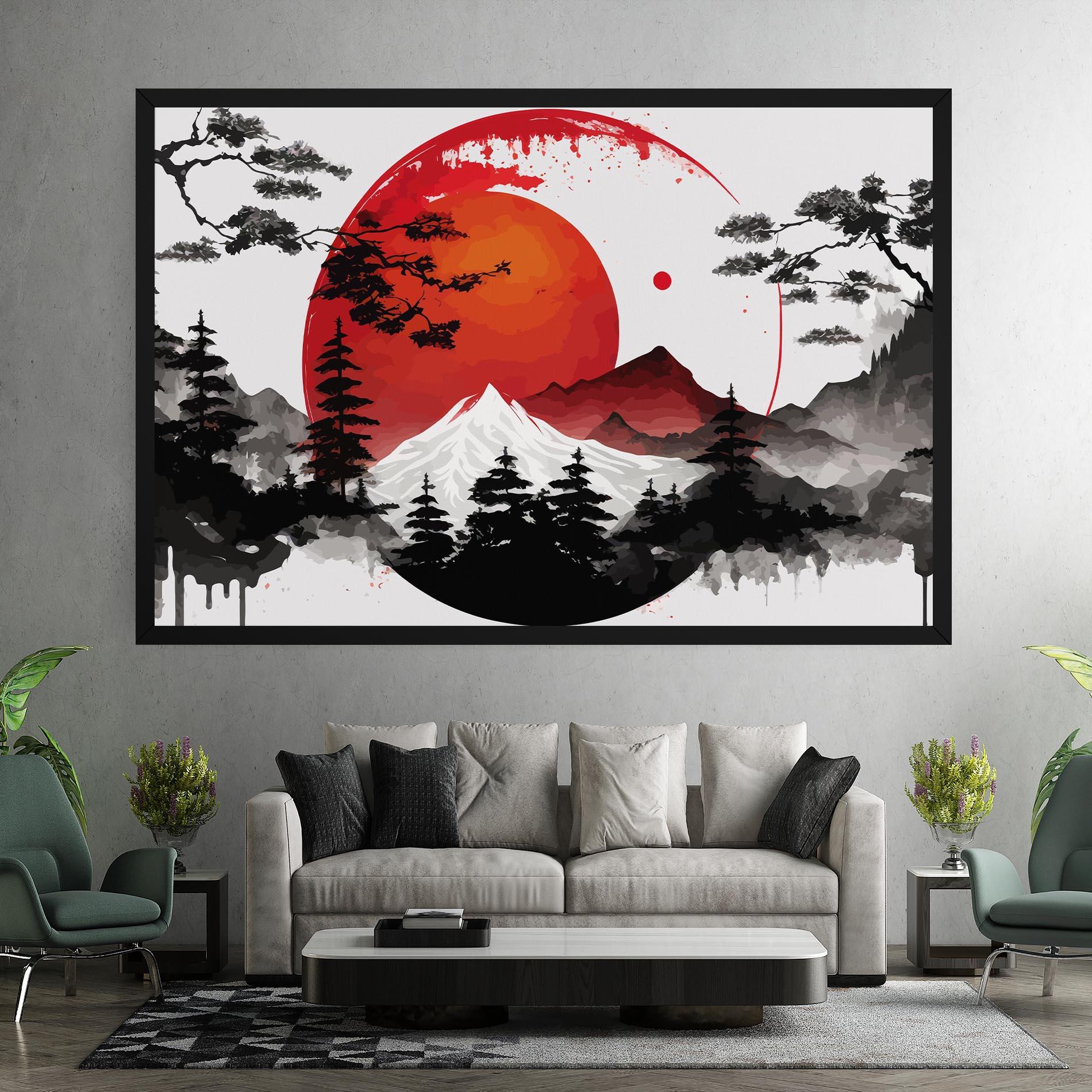 Vászonkép Yin Yang Mountain mockup 7