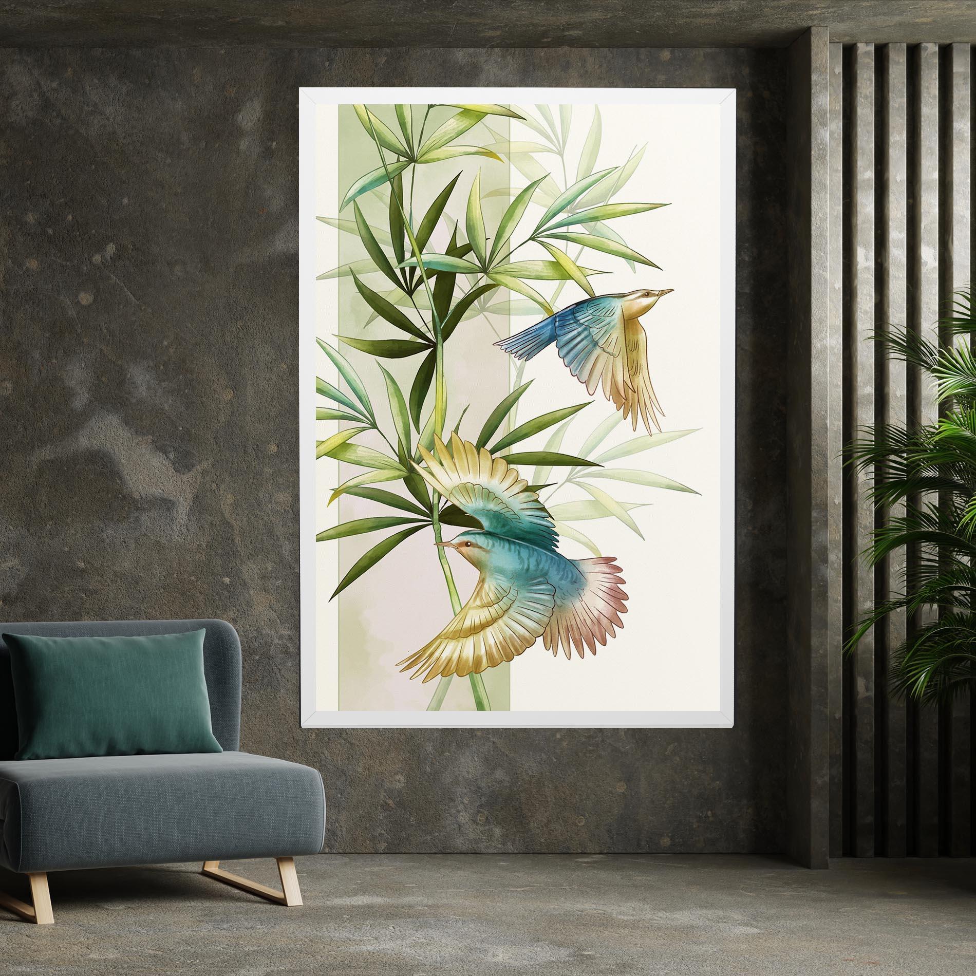 Vászonkép Asiatic Blue Birds mockup 7
