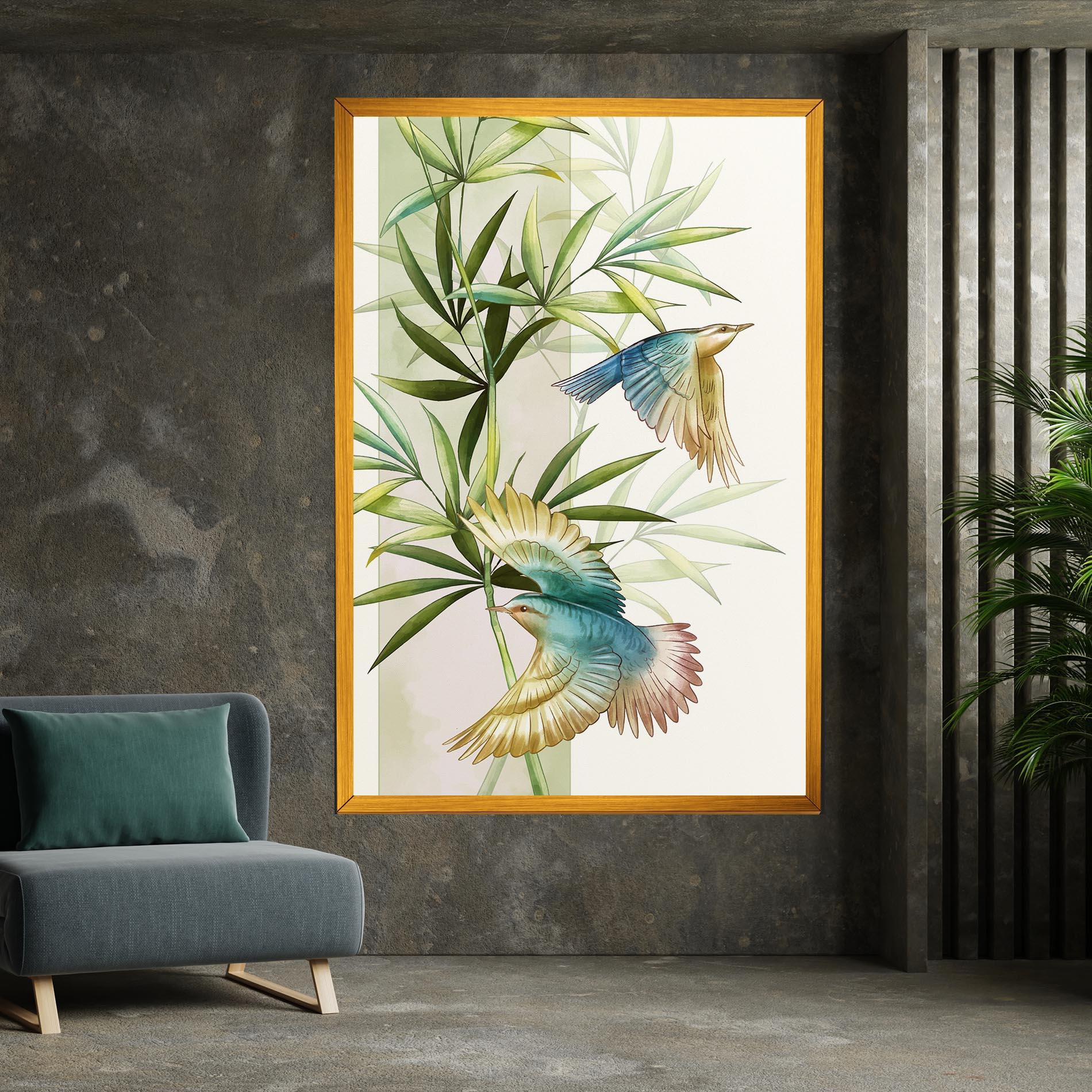 Vászonkép Asiatic Blue Birds mockup 7