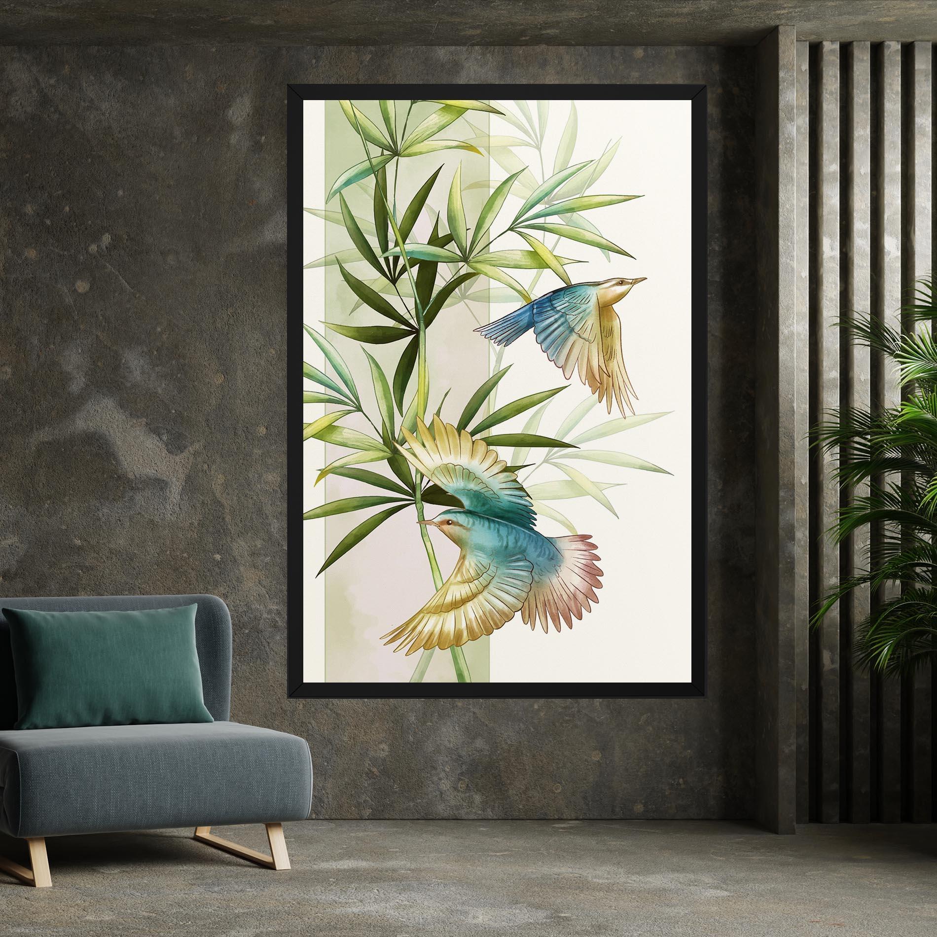 Vászonkép Asiatic Blue Birds mockup 7
