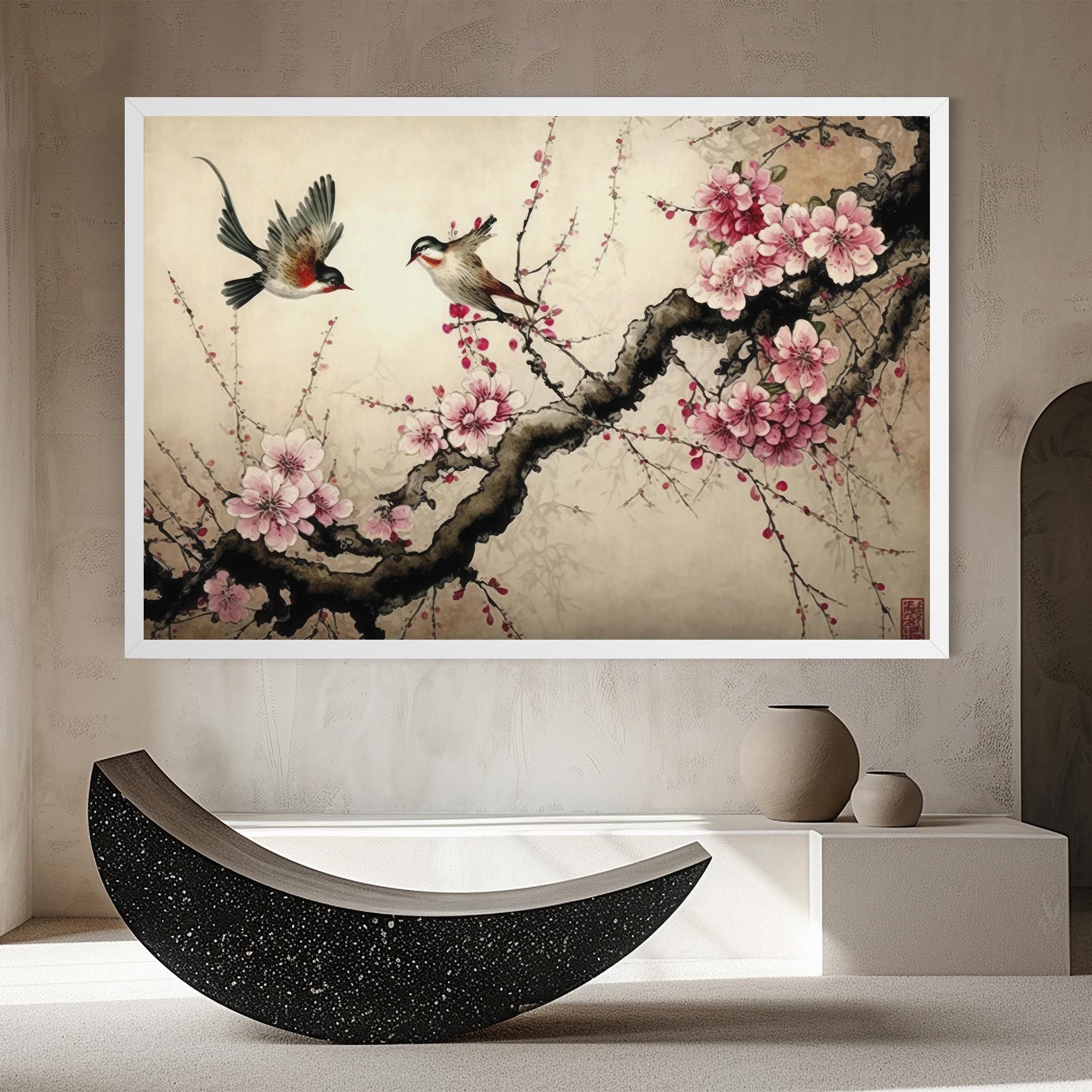 Cherry Blossom Birds mockup 8