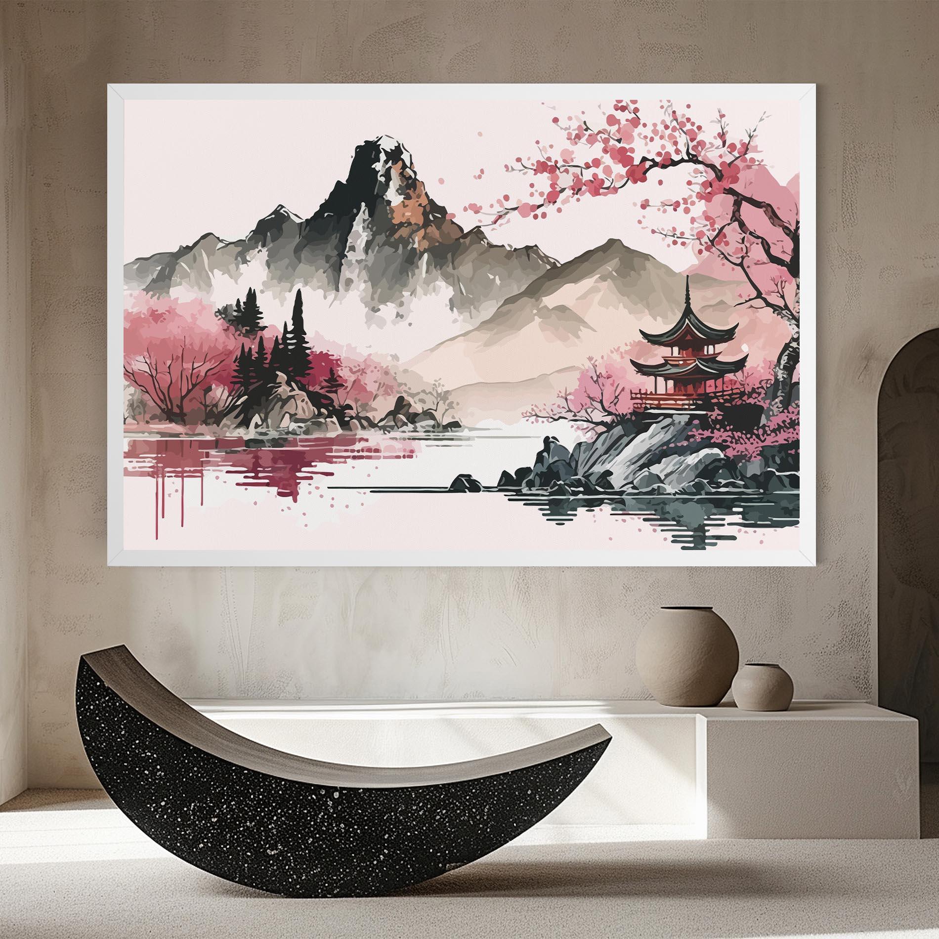 Vászonkép Pink Asian View mockup 8