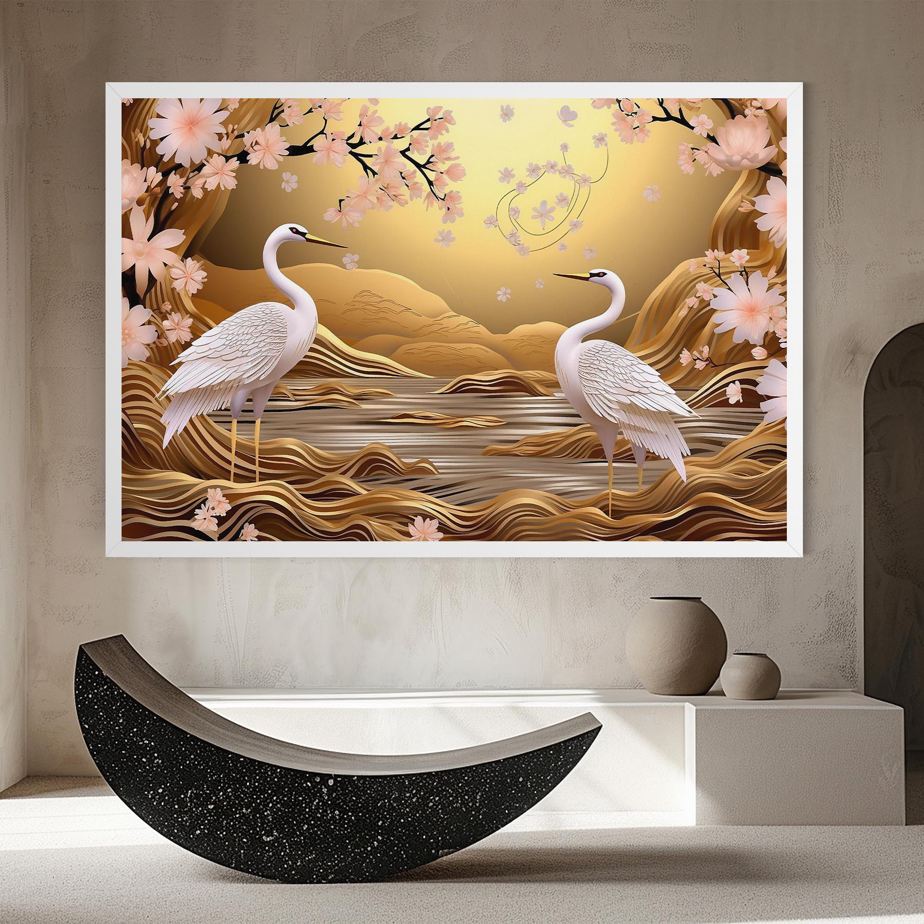 Vászonkép Pink Chinese Flowers mockup 8