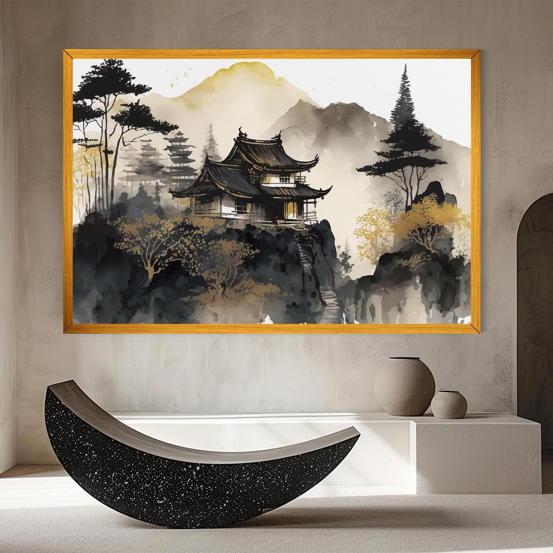 Vászonkép Japanese Temple mockup 8