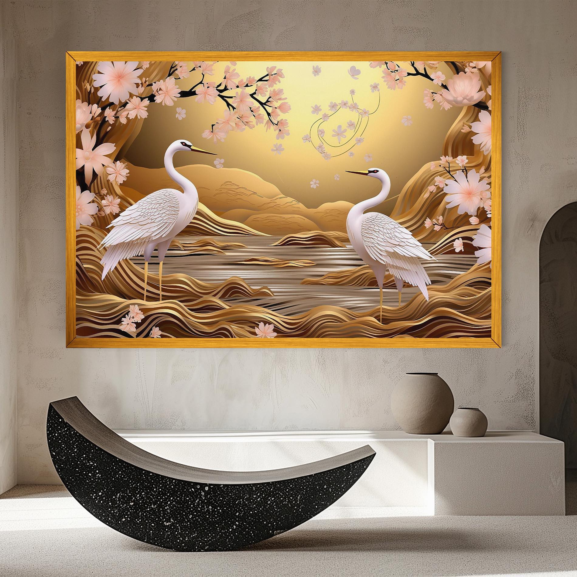 Vászonkép Pink Chinese Flowers mockup 8