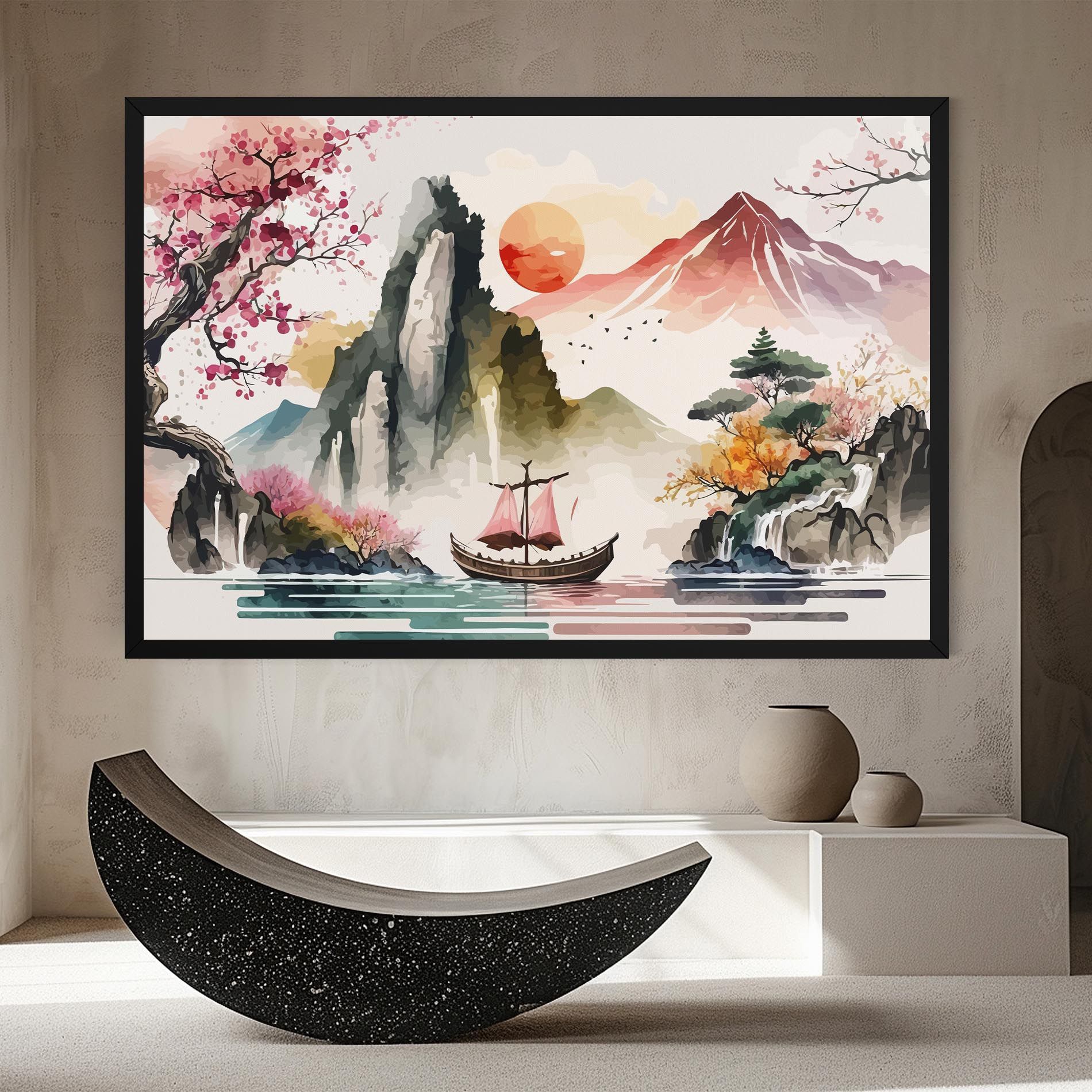 Asian Orange Sunset mockup 8