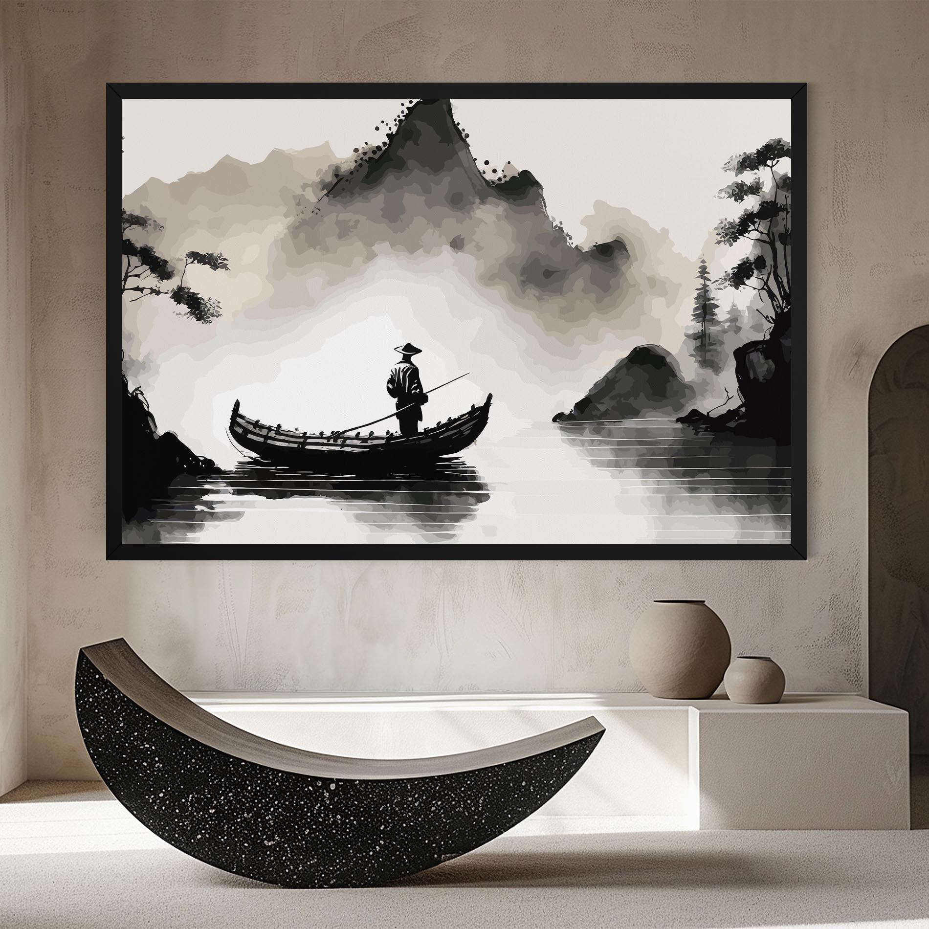 Vászonkép Black Ink Boat mockup 8