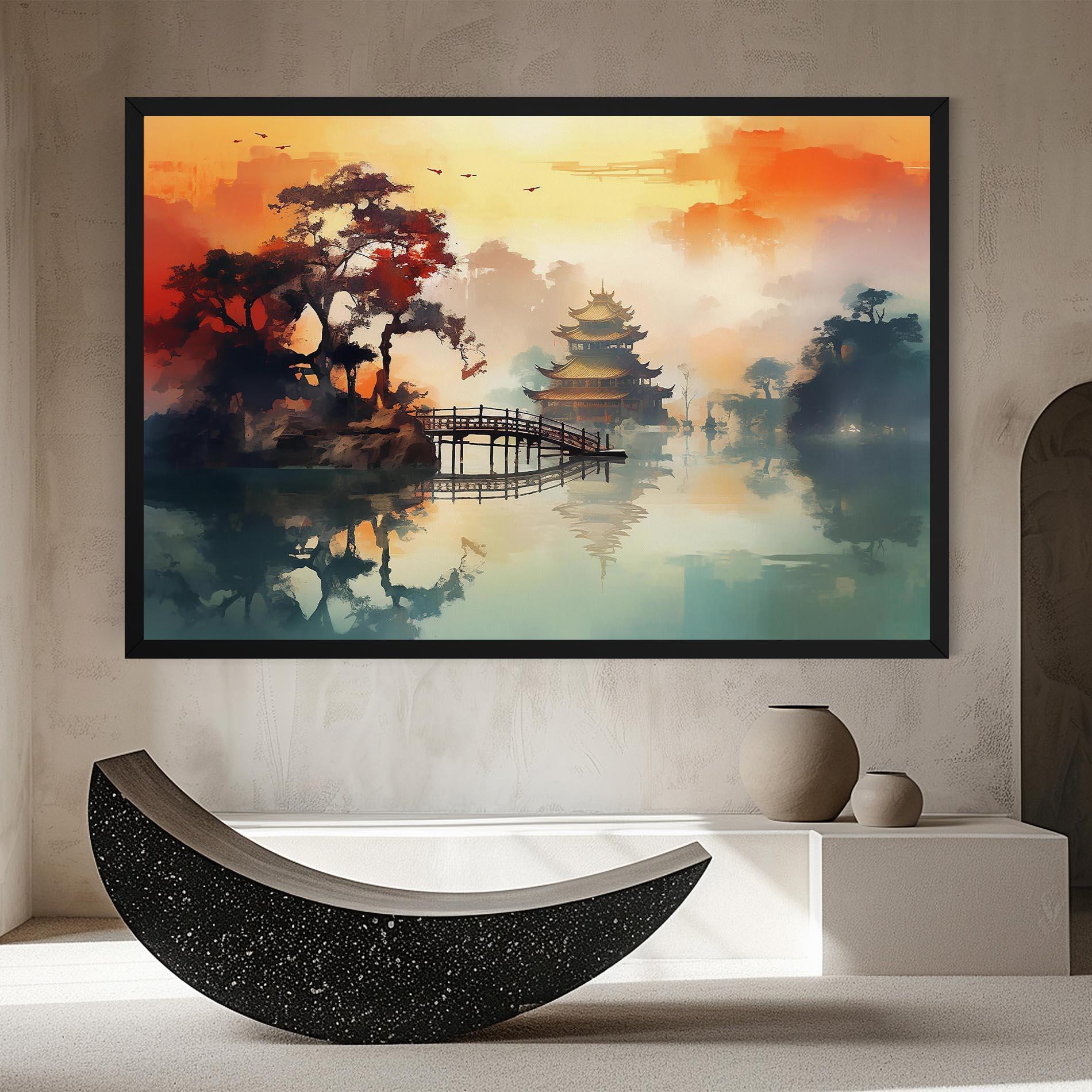 Vászonkép Sunset Fog Water mockup 8