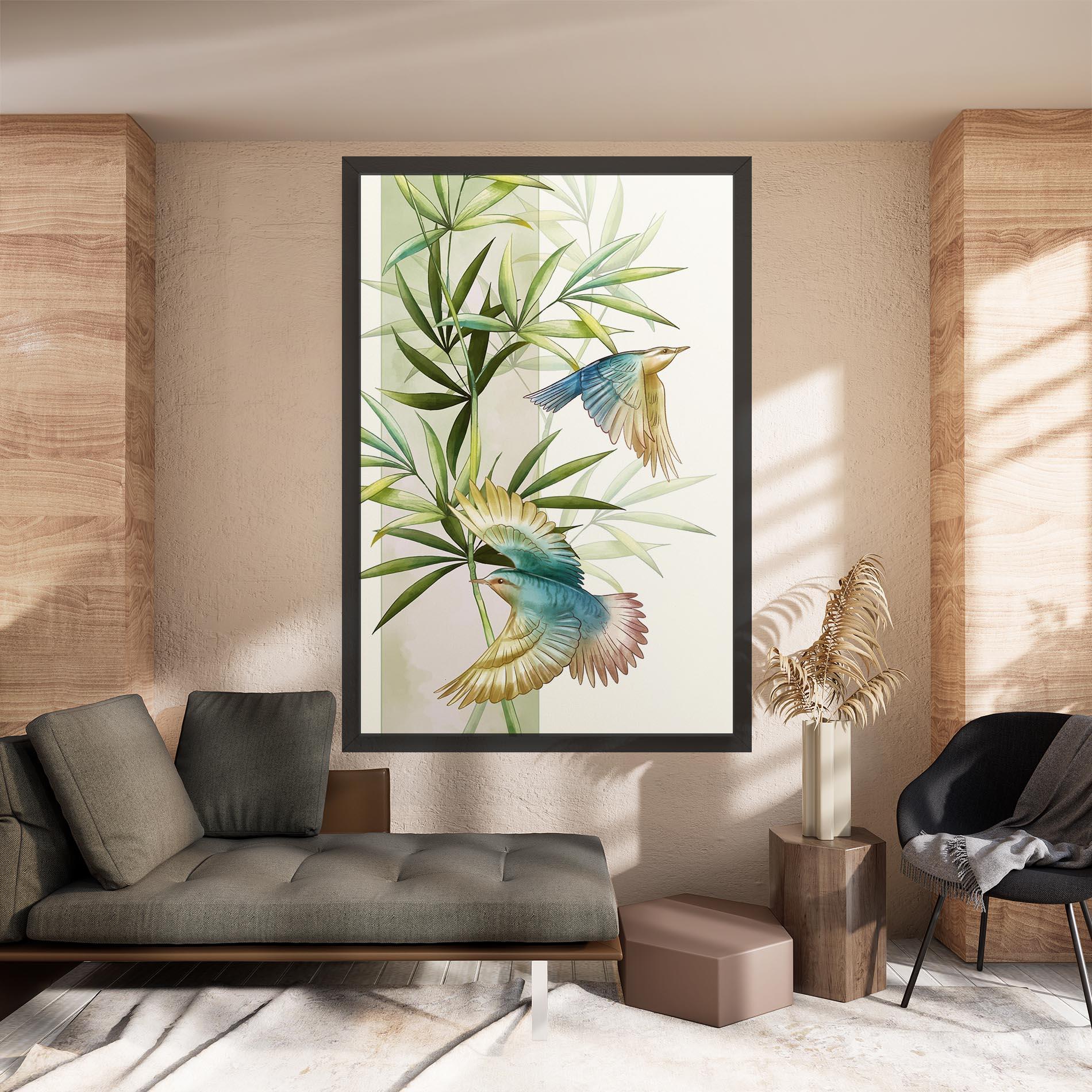 Vászonkép Asiatic Blue Birds mockup 8